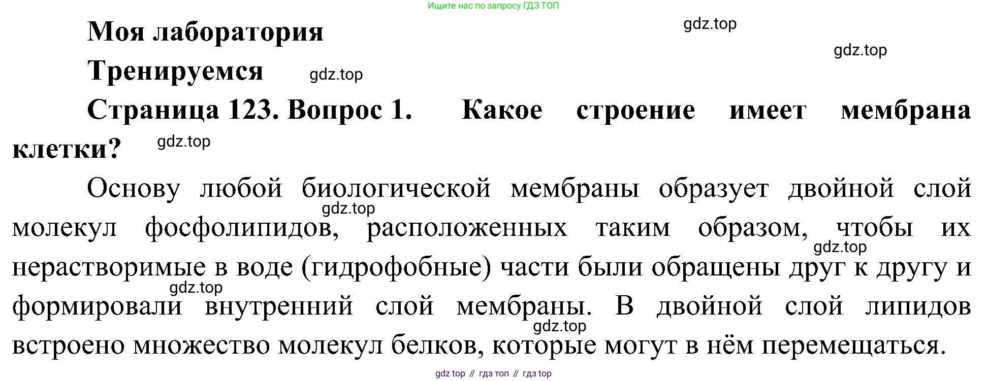 ГДЗ Биология, 10 класс Учебник, авторы: Пасечник Владимир Васильевич, Каменский Андрей Александрович, Рубцов Александр Михайлович, Швецов Глеб Геннадьевич, Гапонюк Зоя Георгиевна, издательство Просвещение, Москва, 2018, зелёного цвета, страница 123, номер 1, Решение