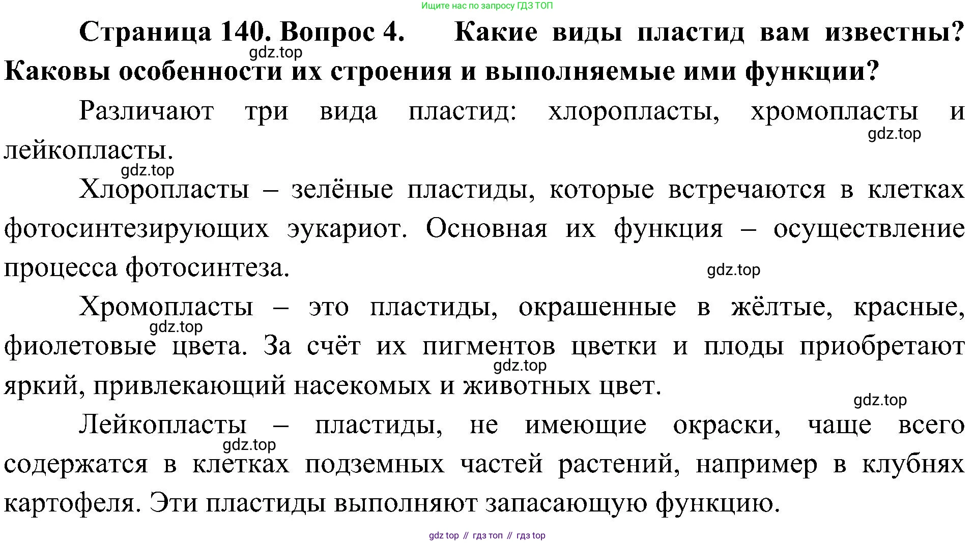 ГДЗ Биология, 10 класс Учебник, авторы: Пасечник Владимир Васильевич, Каменский Андрей Александрович, Рубцов Александр Михайлович, Швецов Глеб Геннадьевич, Гапонюк Зоя Георгиевна, издательство Просвещение, Москва, 2018, зелёного цвета, страница 140, номер 4, Решение