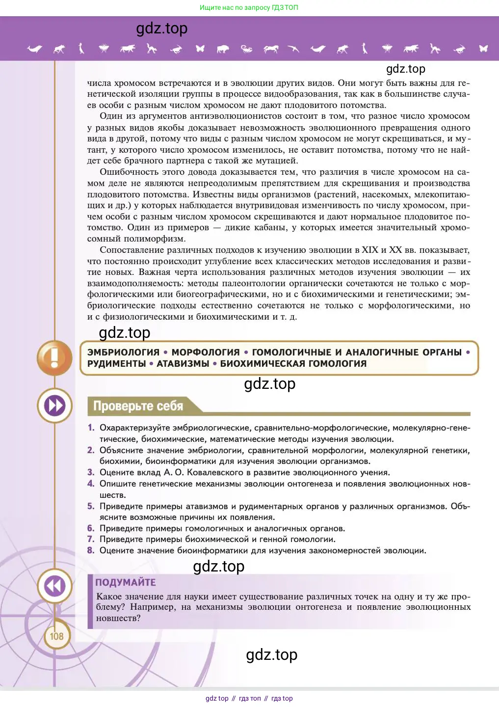 Биология, 11 класс Учебник, авторы: Пасечник Владимир Васильевич, Каменский Андрей Александрович, Рубцов Александр Михайлович, Швецов Глеб Геннадьевич, Абовян Леван Арташесович, Гапонюк Зоя Георгиевна, издательство Просвещение, Москва, 2023, страница 108