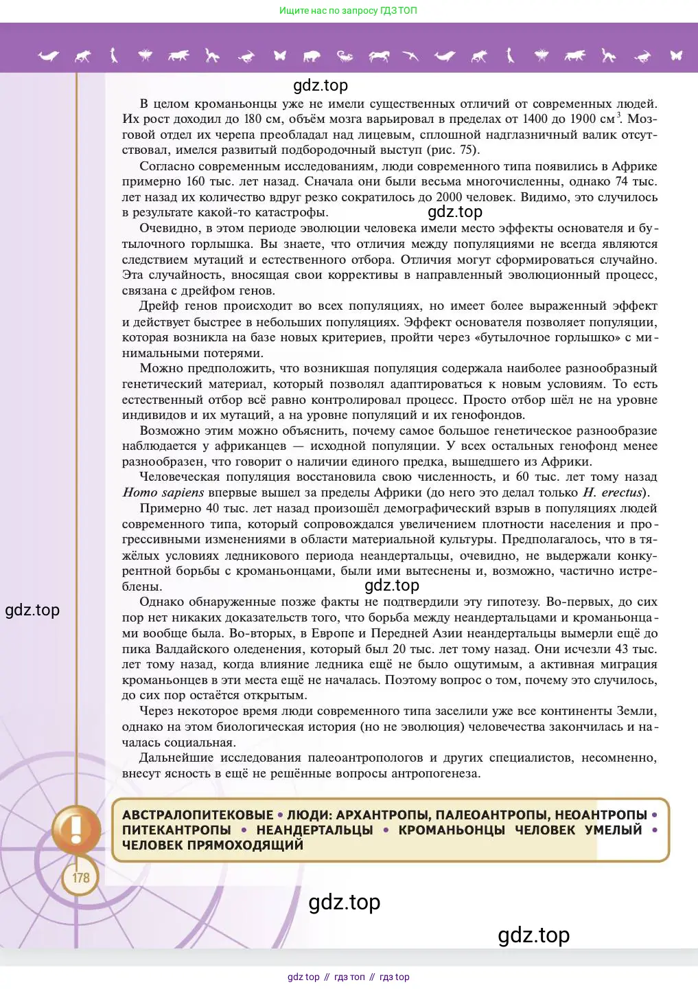 Биология, 11 класс Учебник, авторы: Пасечник Владимир Васильевич, Каменский Андрей Александрович, Рубцов Александр Михайлович, Швецов Глеб Геннадьевич, Абовян Леван Арташесович, Гапонюк Зоя Георгиевна, издательство Просвещение, Москва, 2023, страница 178