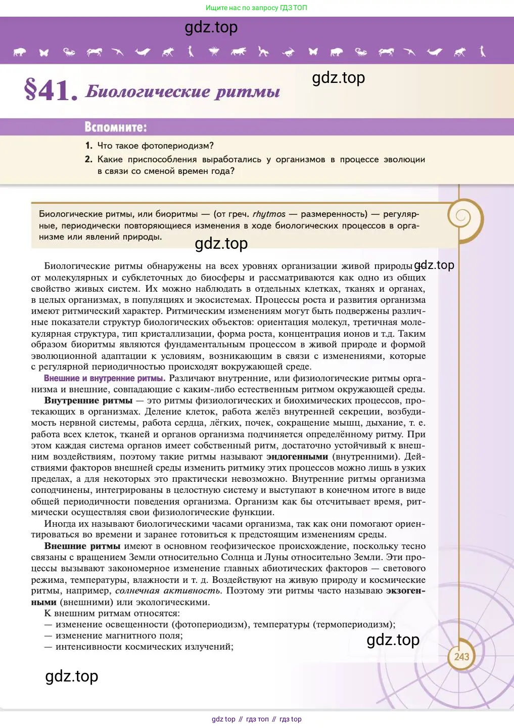 Биология, 11 класс Учебник, авторы: Пасечник Владимир Васильевич, Каменский Андрей Александрович, Рубцов Александр Михайлович, Швецов Глеб Геннадьевич, Абовян Леван Арташесович, Гапонюк Зоя Георгиевна, издательство Просвещение, Москва, 2023, страница 243