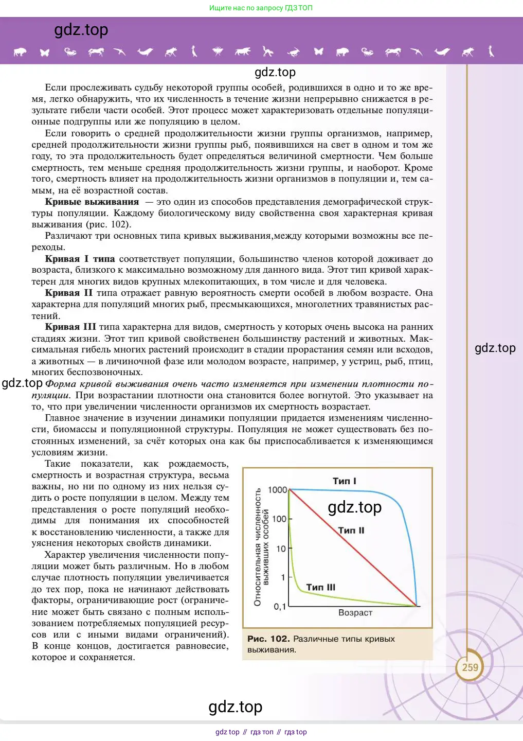 Биология, 11 класс Учебник, авторы: Пасечник Владимир Васильевич, Каменский Андрей Александрович, Рубцов Александр Михайлович, Швецов Глеб Геннадьевич, Абовян Леван Арташесович, Гапонюк Зоя Георгиевна, издательство Просвещение, Москва, 2023, страница 259