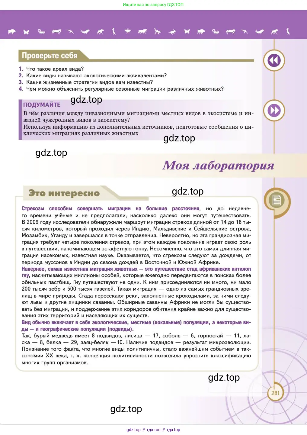 Биология, 11 класс Учебник, авторы: Пасечник Владимир Васильевич, Каменский Андрей Александрович, Рубцов Александр Михайлович, Швецов Глеб Геннадьевич, Абовян Леван Арташесович, Гапонюк Зоя Георгиевна, издательство Просвещение, Москва, 2023, страница 281