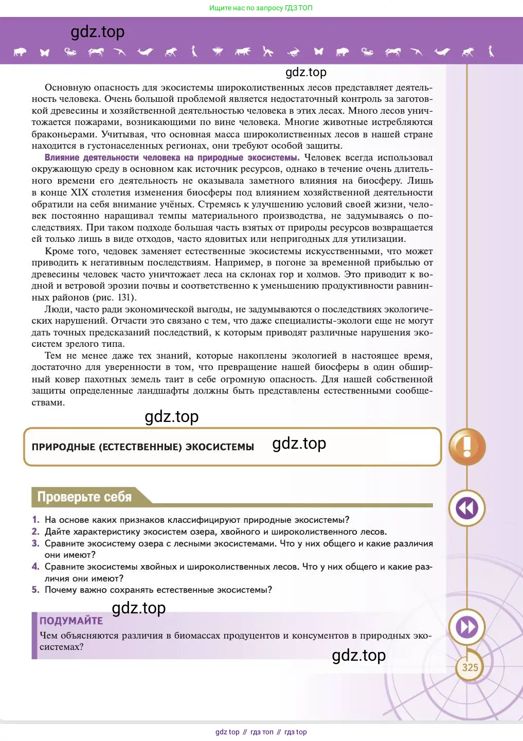 Биология, 11 класс Учебник, авторы: Пасечник Владимир Васильевич, Каменский Андрей Александрович, Рубцов Александр Михайлович, Швецов Глеб Геннадьевич, Абовян Леван Арташесович, Гапонюк Зоя Георгиевна, издательство Просвещение, Москва, 2023, страница 325