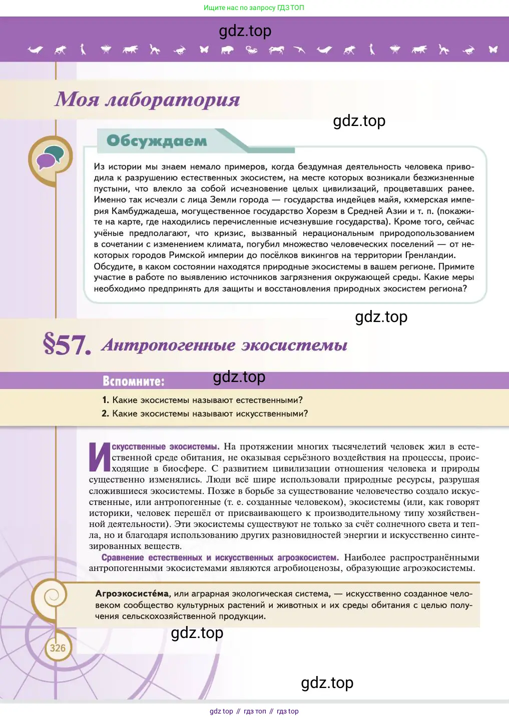 Биология, 11 класс Учебник, авторы: Пасечник Владимир Васильевич, Каменский Андрей Александрович, Рубцов Александр Михайлович, Швецов Глеб Геннадьевич, Абовян Леван Арташесович, Гапонюк Зоя Георгиевна, издательство Просвещение, Москва, 2023, страница 326