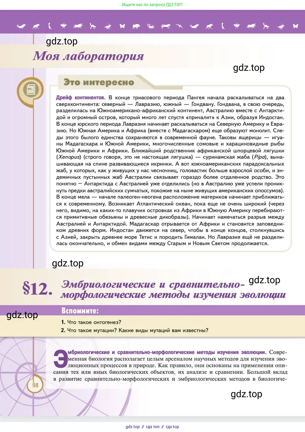 Биология, 11 класс Учебник, авторы: Пасечник Владимир Васильевич, Каменский Андрей Александрович, Рубцов Александр Михайлович, Швецов Глеб Геннадьевич, Абовян Леван Арташесович, Гапонюк Зоя Георгиевна, издательство Просвещение, Москва, 2023, страница 98