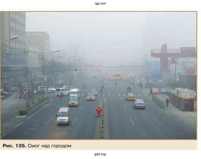 Рис. 135. Смог над городом