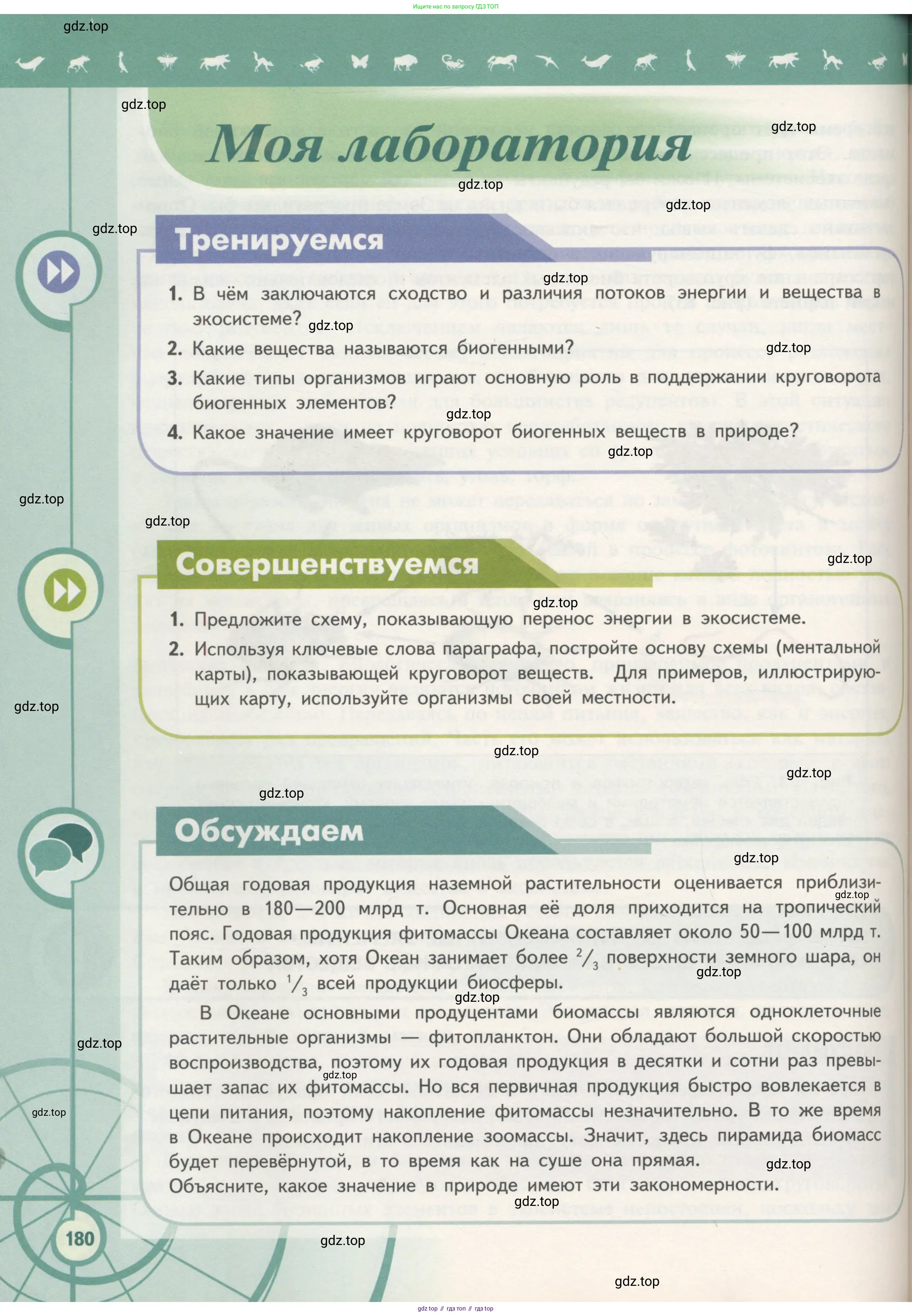 Биология, 11 класс Учебник, авторы: Пасечник Владимир Васильевич, Каменский Андрей Александрович, Рубцов Александр Михайлович, Швецов Глеб Геннадьевич, Гапонюк Зоя Георгиевна, издательство Просвещение, Москва, 2018, страница 180