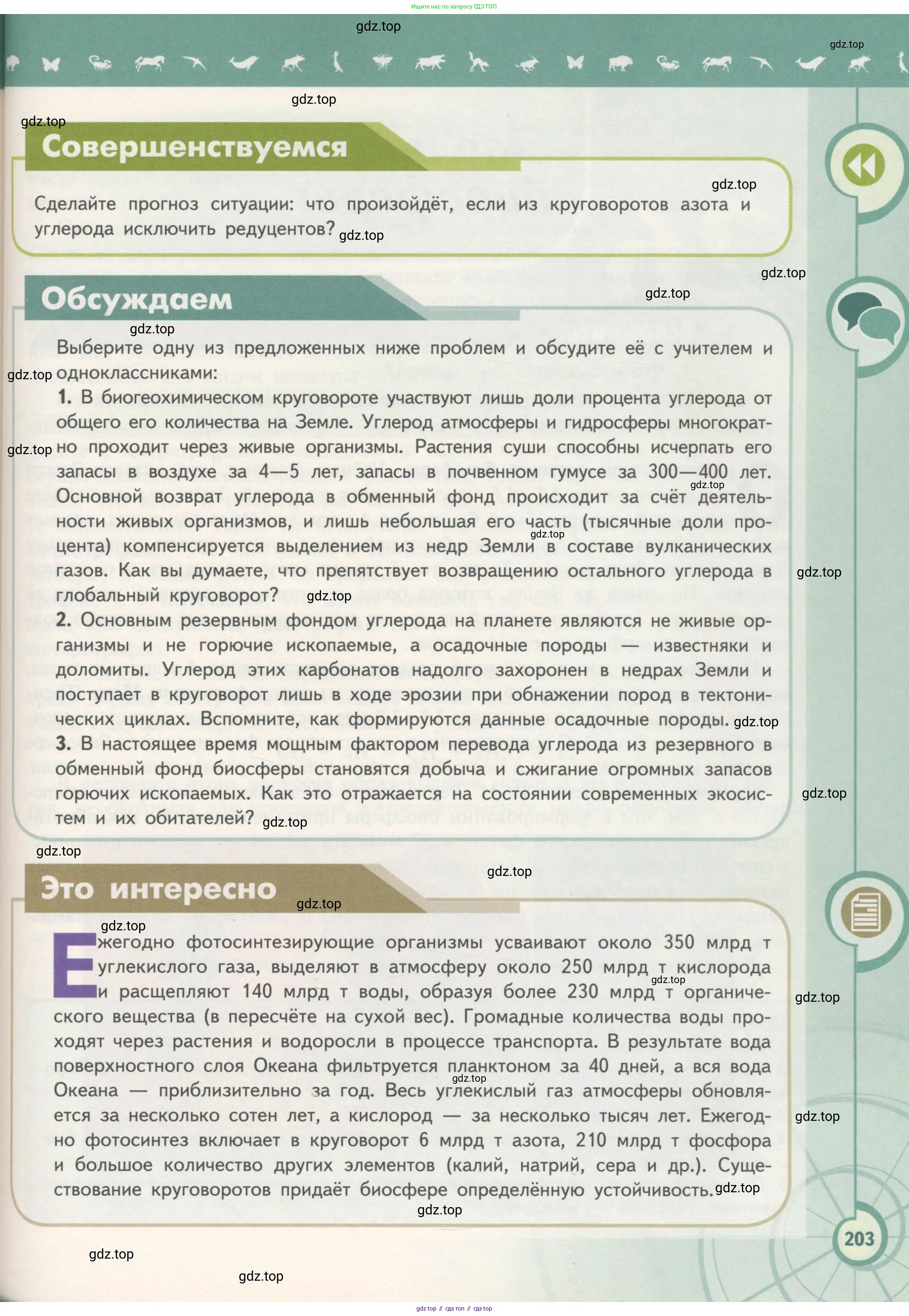Биология, 11 класс Учебник, авторы: Пасечник Владимир Васильевич, Каменский Андрей Александрович, Рубцов Александр Михайлович, Швецов Глеб Геннадьевич, Гапонюк Зоя Георгиевна, издательство Просвещение, Москва, 2018, страница 203
