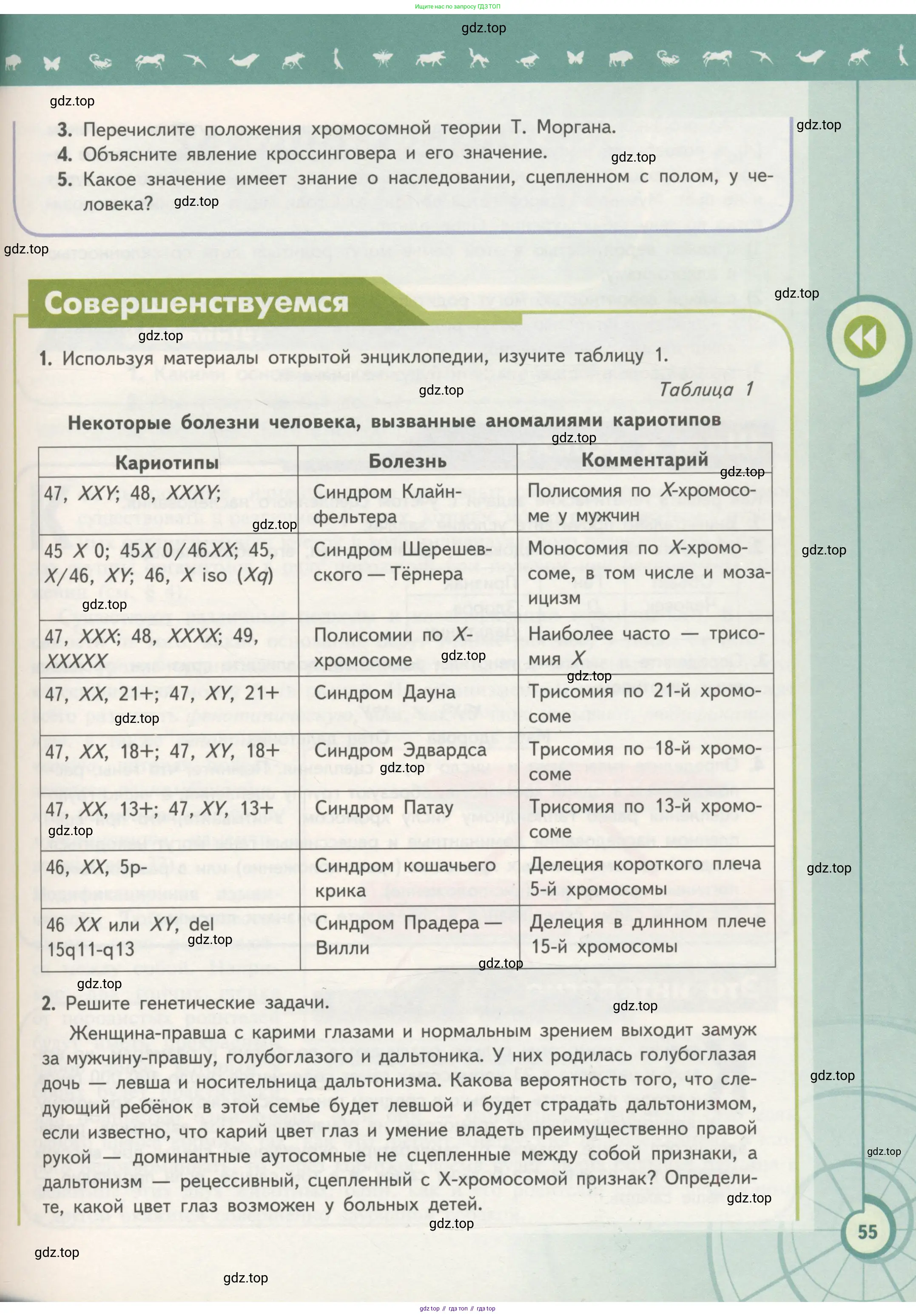 Биология, 11 класс Учебник, авторы: Пасечник Владимир Васильевич, Каменский Андрей Александрович, Рубцов Александр Михайлович, Швецов Глеб Геннадьевич, Гапонюк Зоя Георгиевна, издательство Просвещение, Москва, 2018, страница 55