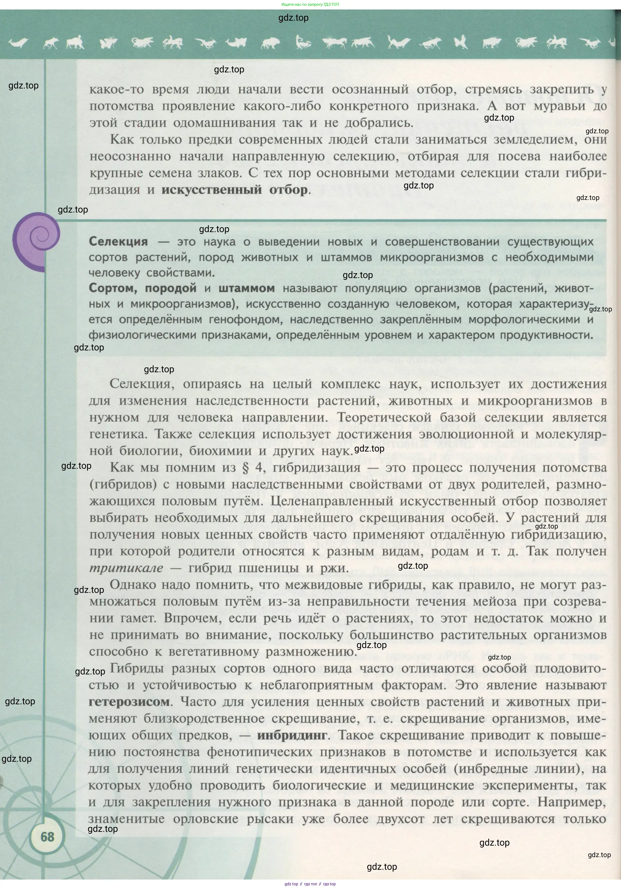 Биология, 11 класс Учебник, авторы: Пасечник Владимир Васильевич, Каменский Андрей Александрович, Рубцов Александр Михайлович, Швецов Глеб Геннадьевич, Гапонюк Зоя Георгиевна, издательство Просвещение, Москва, 2018, страница 68