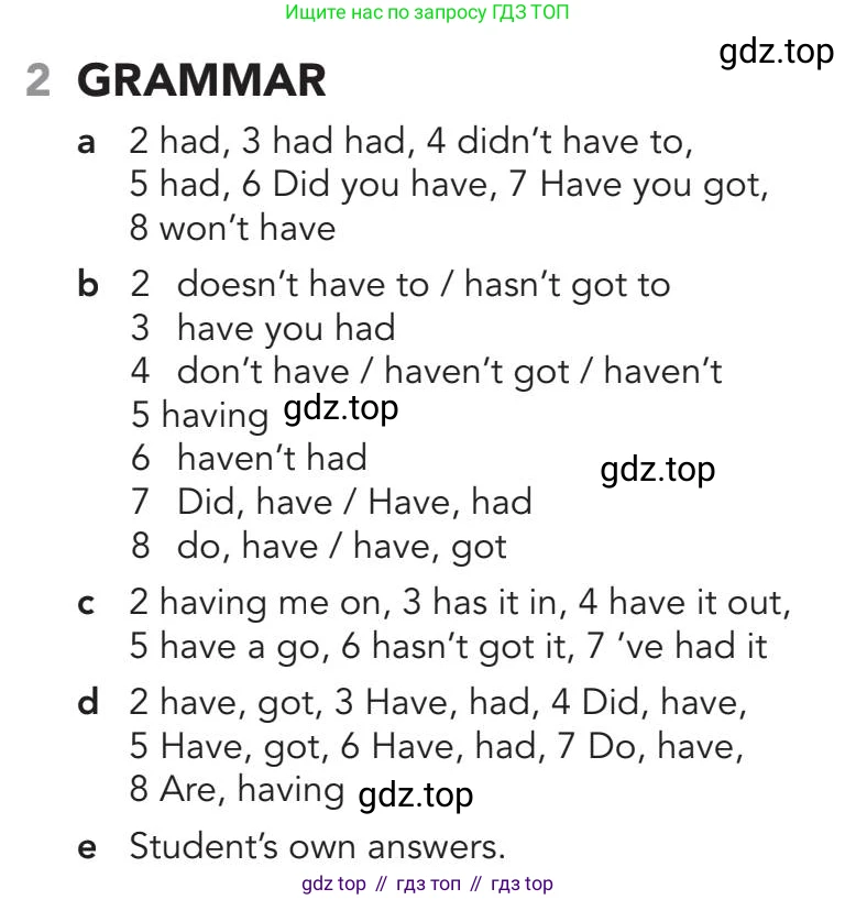 Английский язык (english), 5-11 класс Рабочая тетрадь (workbook), авторы: Latham-Koenig Christina, Oxenden Clive, Lambert Jerry, Chomacki Kate, Hudson Jane, издательство Oxford University Press, Москва, 2019, бирюзового цвета, страница 4, номер 2, Answers