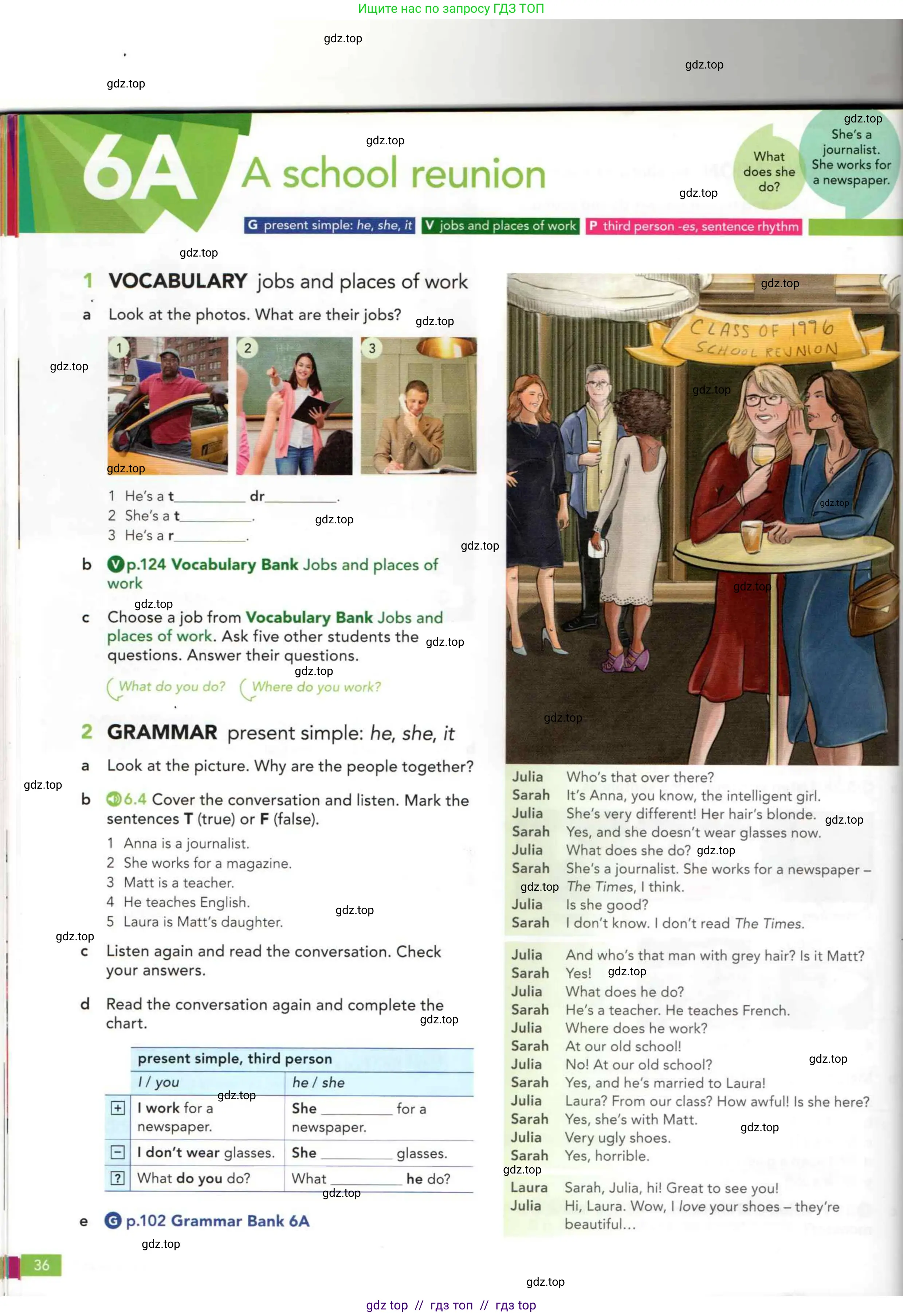 Английский язык (english), 5 класс Учебник (Student's book), авторы: Latham-Koenig Christina, Oxenden Clive, Lambert Jerry, издательство Oxford University Press, Москва, 2019, белого цвета, страница 36