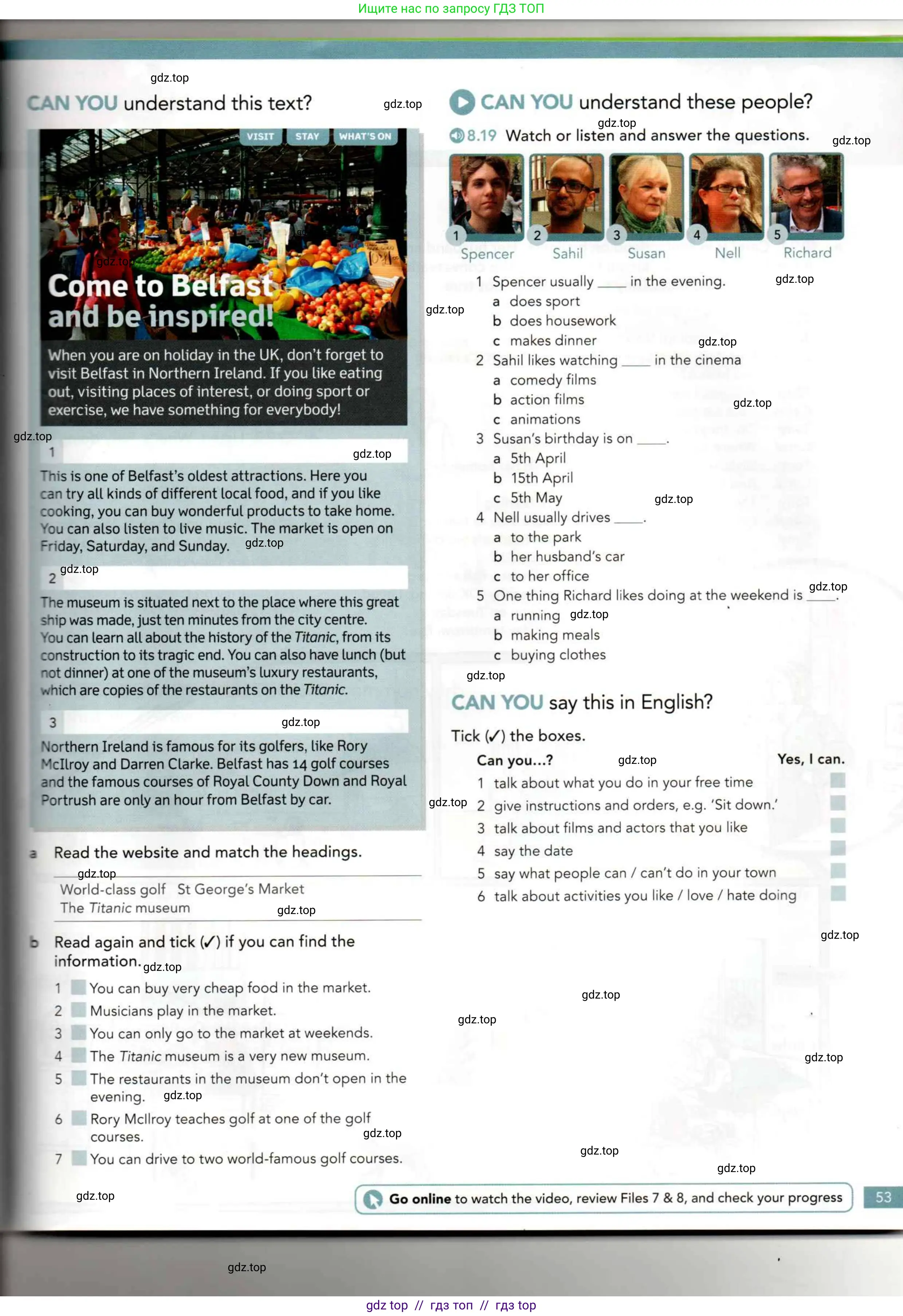Английский язык (english), 5 класс Учебник (Student's book), авторы: Latham-Koenig Christina, Oxenden Clive, Lambert Jerry, издательство Oxford University Press, Москва, 2019, белого цвета, страница 53
