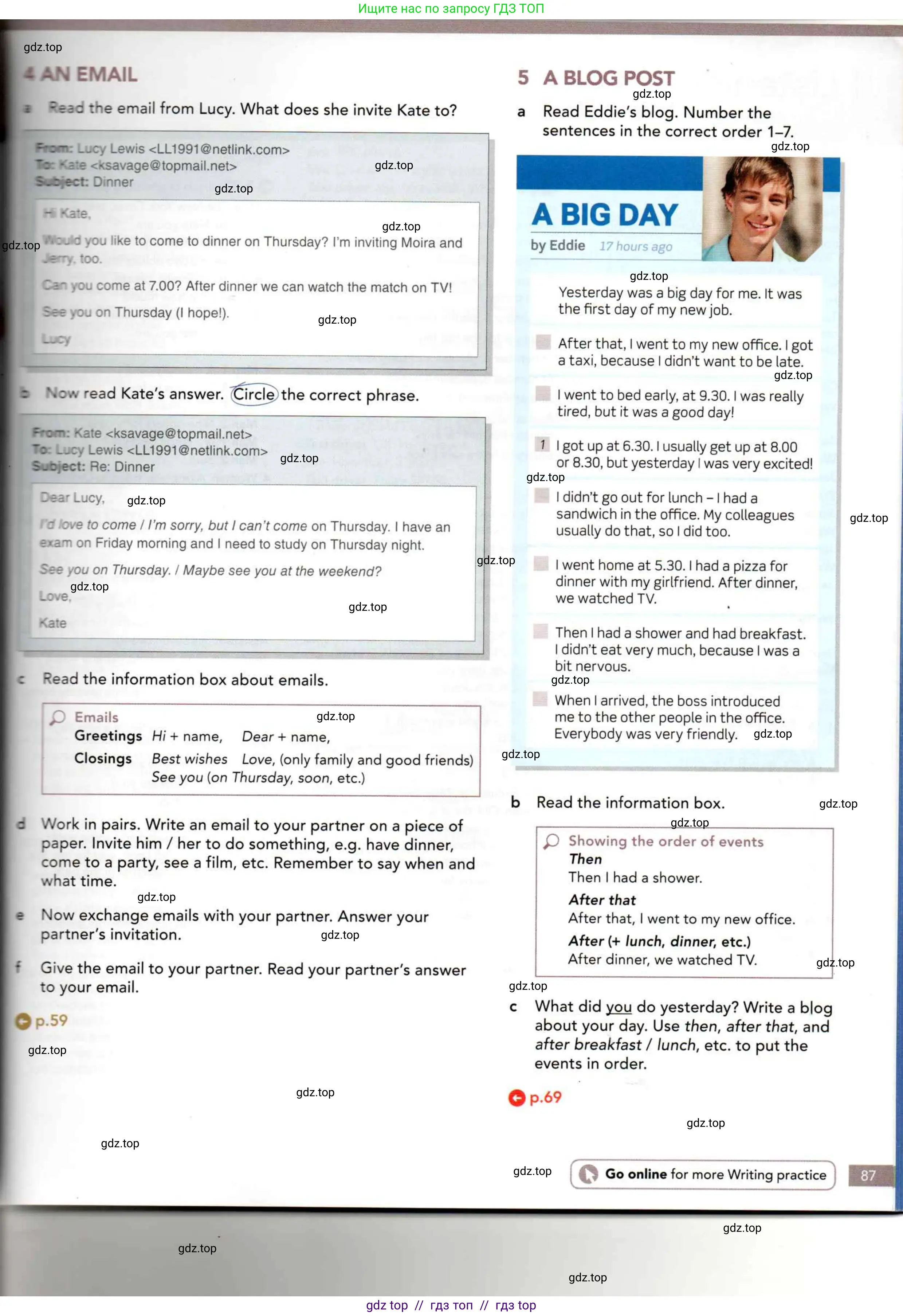 Английский язык (english), 5 класс Учебник (Student's book), авторы: Latham-Koenig Christina, Oxenden Clive, Lambert Jerry, издательство Oxford University Press, Москва, 2019, белого цвета, страница 87