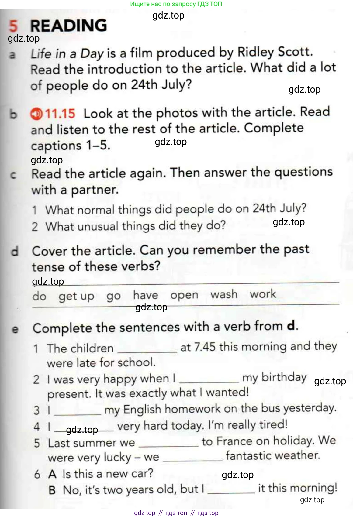 Английский язык (english), 5 класс Учебник (Student's book), авторы: Latham-Koenig Christina, Oxenden Clive, Lambert Jerry, издательство Oxford University Press, Москва, 2019, белого цвета, страница 69, номер 5, Условие