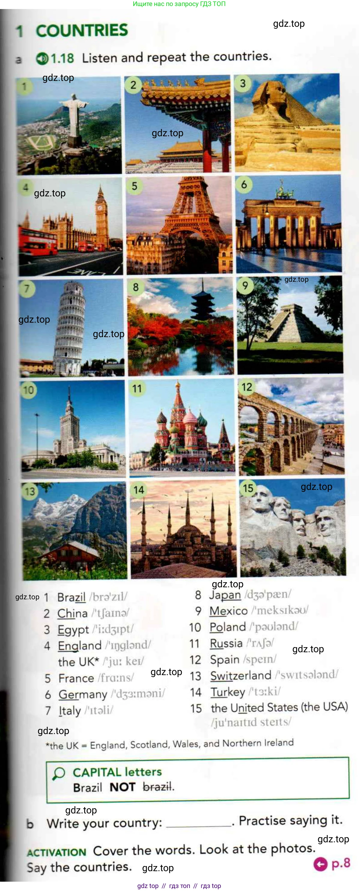Английский язык (english), 5 класс Учебник (Student's book), авторы: Latham-Koenig Christina, Oxenden Clive, Lambert Jerry, издательство Oxford University Press, Москва, 2019, белого цвета, страница 8, номер 1, Условие (продолжение 3)
