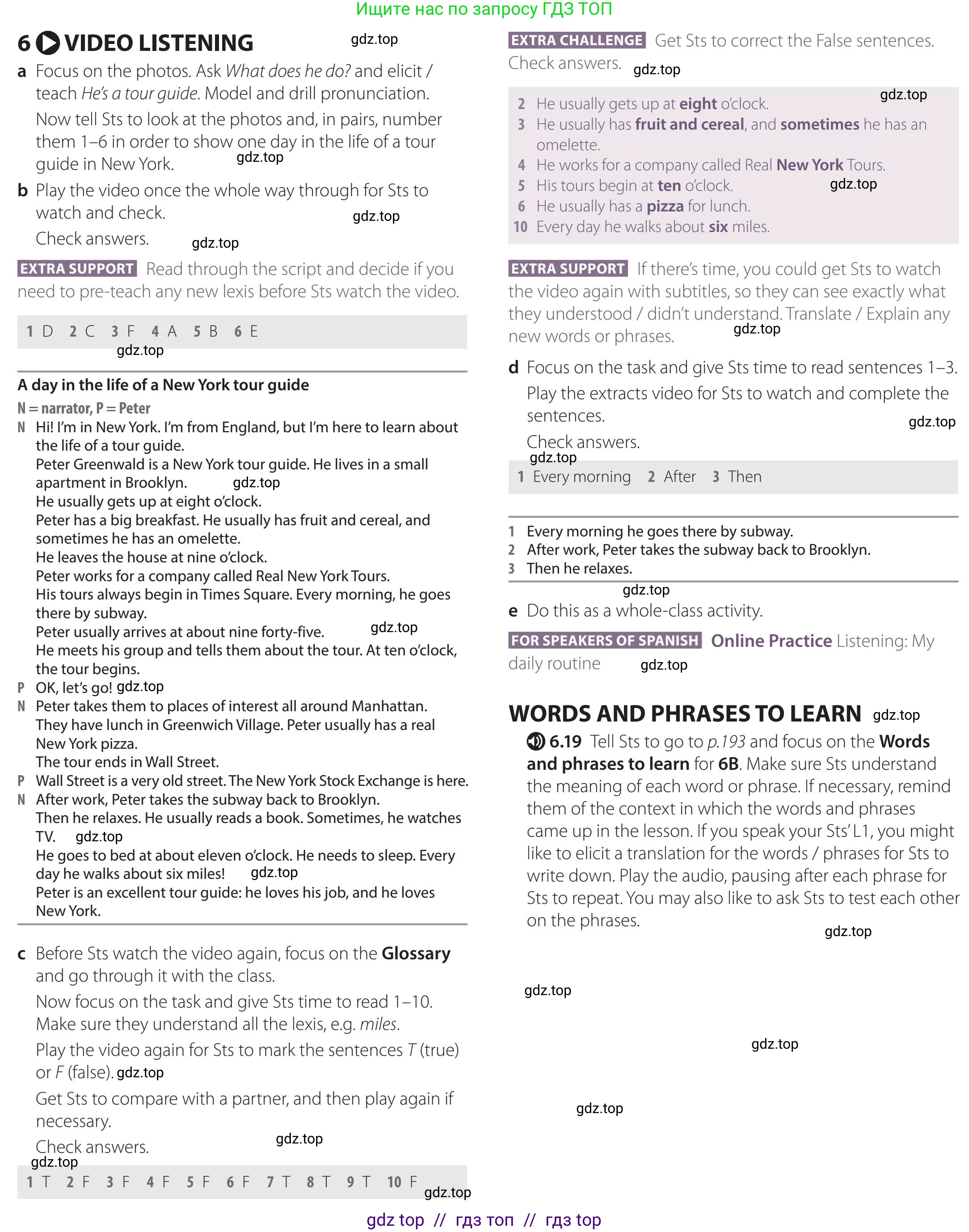 Английский язык (english), 5 класс Учебник (Student's book), авторы: Latham-Koenig Christina, Oxenden Clive, Lambert Jerry, издательство Oxford University Press, Москва, 2019, белого цвета, страница 39, номер 6, Teacer's Guide