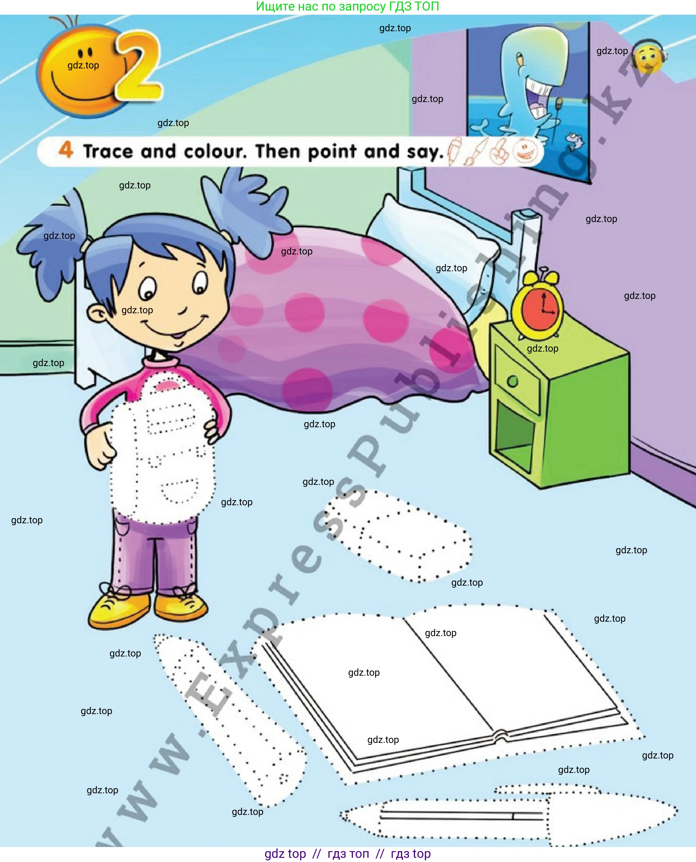 Английский язык (english), 1 класс Учебник (Pupil's book), авторы: Дули Дженни (Dooley Jenny), Эванс Вирджиния (Evans Virginia), Оби Боб (Obee Bob), издательство Express Publishing, Алматы, 2016, голубого цвета, страница 20, номер 4, Условие