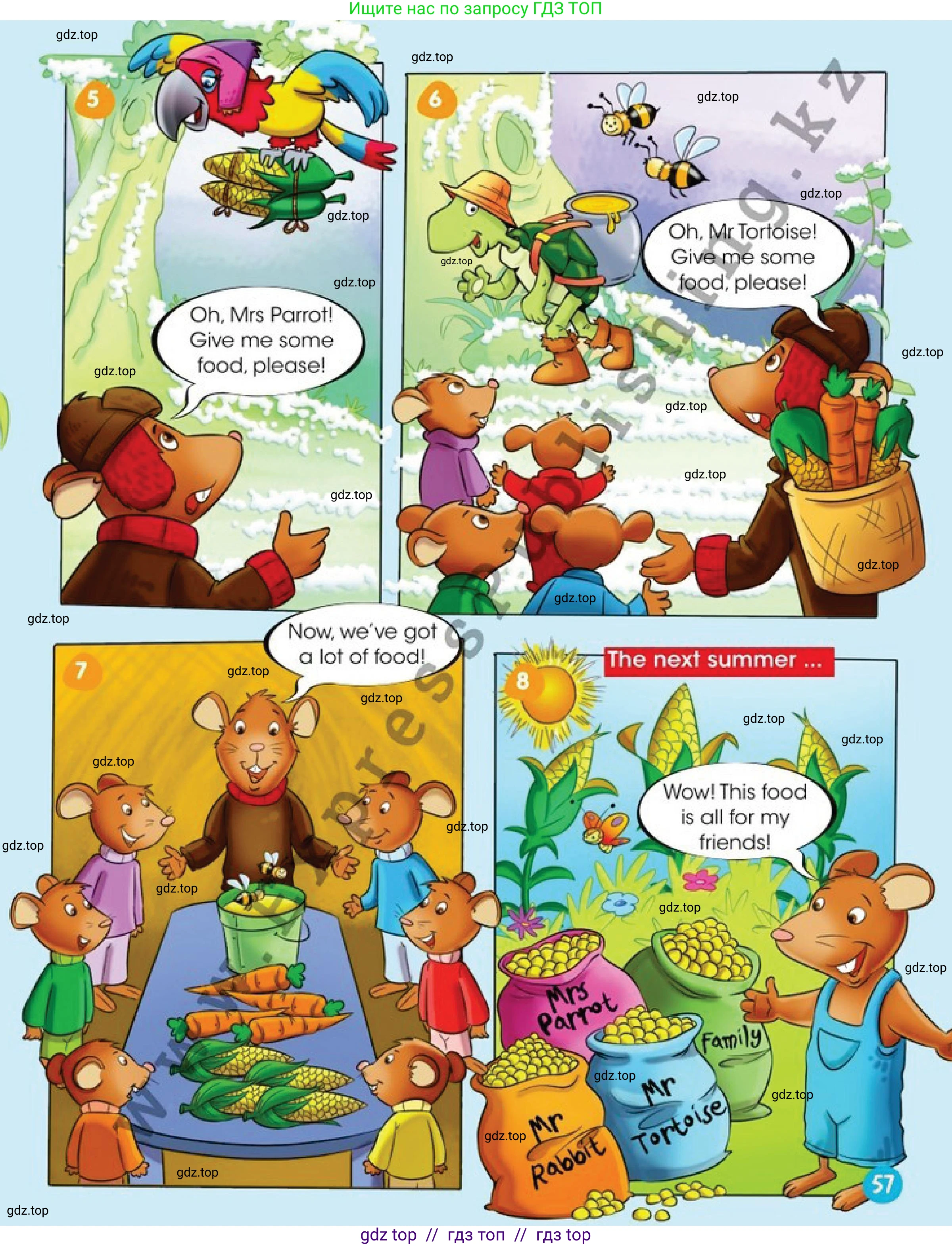 Английский язык (english), 1 класс Учебник (Pupil's book), авторы: Дули Дженни (Dooley Jenny), Эванс Вирджиния (Evans Virginia), Оби Боб (Obee Bob), издательство Express Publishing, Алматы, 2016, голубого цвета, страница 56, номер 4, Условие (продолжение 2)