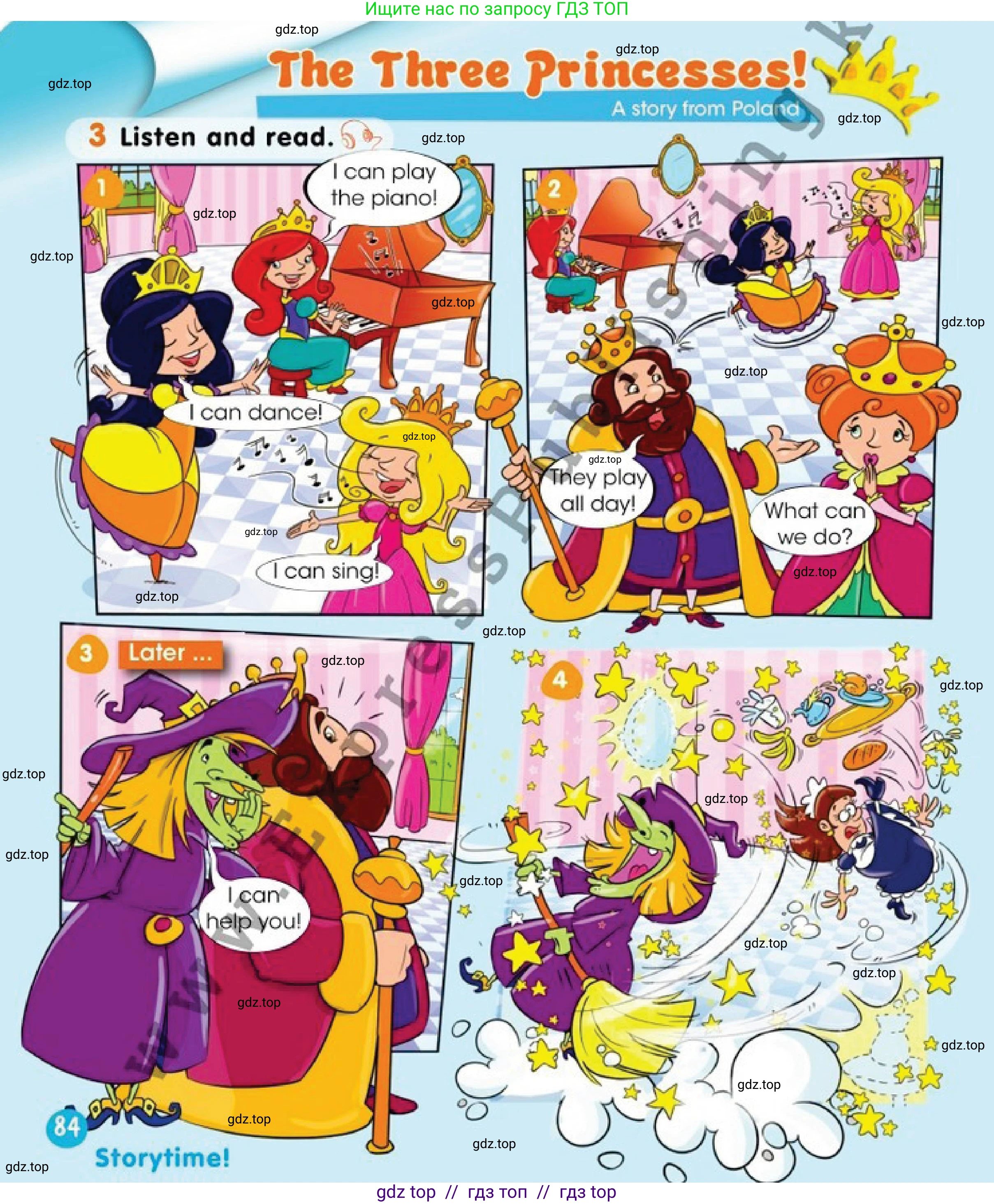 Английский язык (english), 1 класс Учебник (Pupil's book), авторы: Дули Дженни (Dooley Jenny), Эванс Вирджиния (Evans Virginia), Оби Боб (Obee Bob), издательство Express Publishing, Алматы, 2016, голубого цвета, страница 84, номер 3, Условие