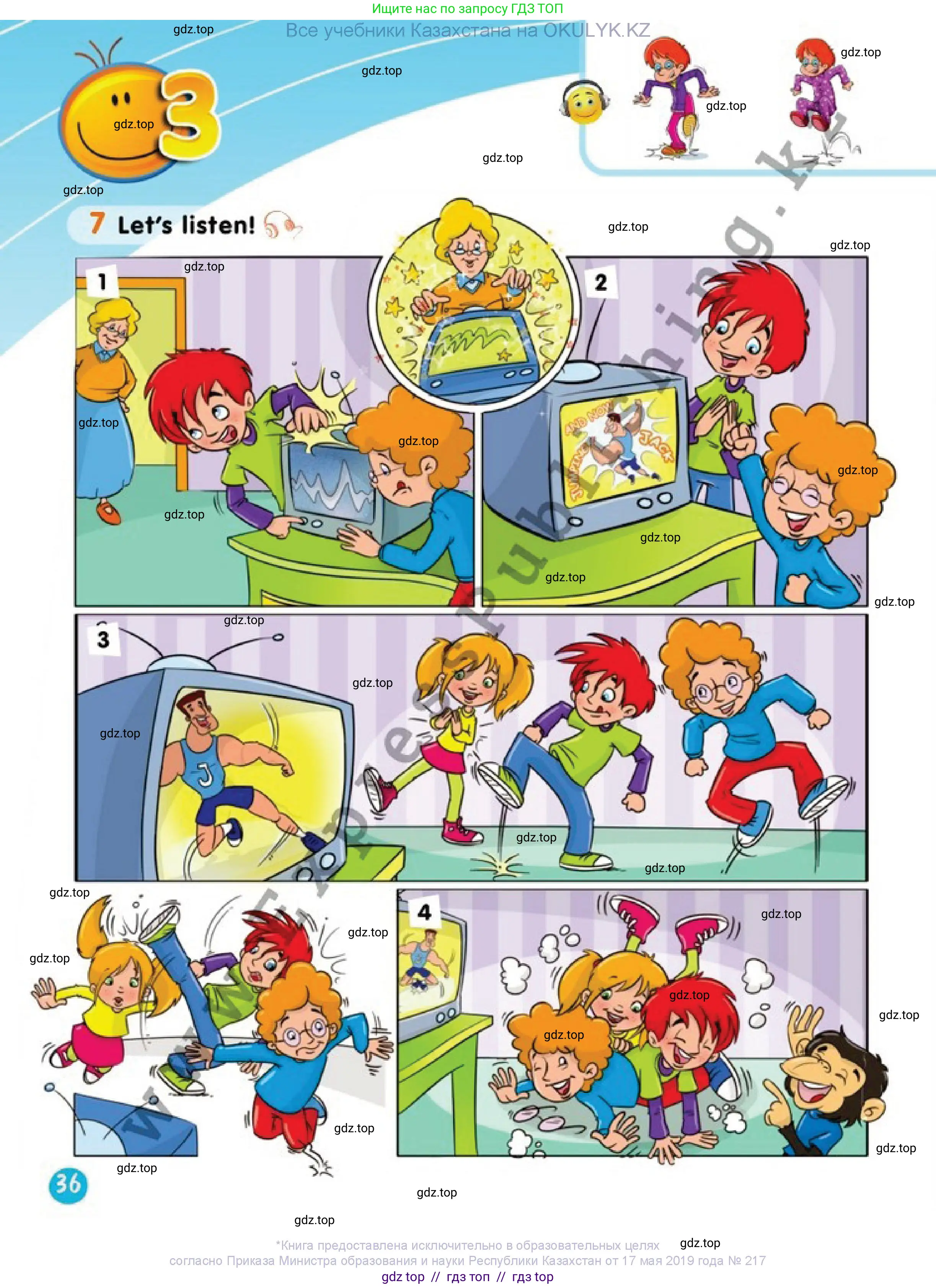Английский язык (english), 1 класс Учебник (Pupil's book), авторы: Дули Дженни (Dooley Jenny), Эванс Вирджиния (Evans Virginia), Оби Боб (Obee Bob), издательство Express Publishing, Алматы, 2016, голубого цвета, страница 36