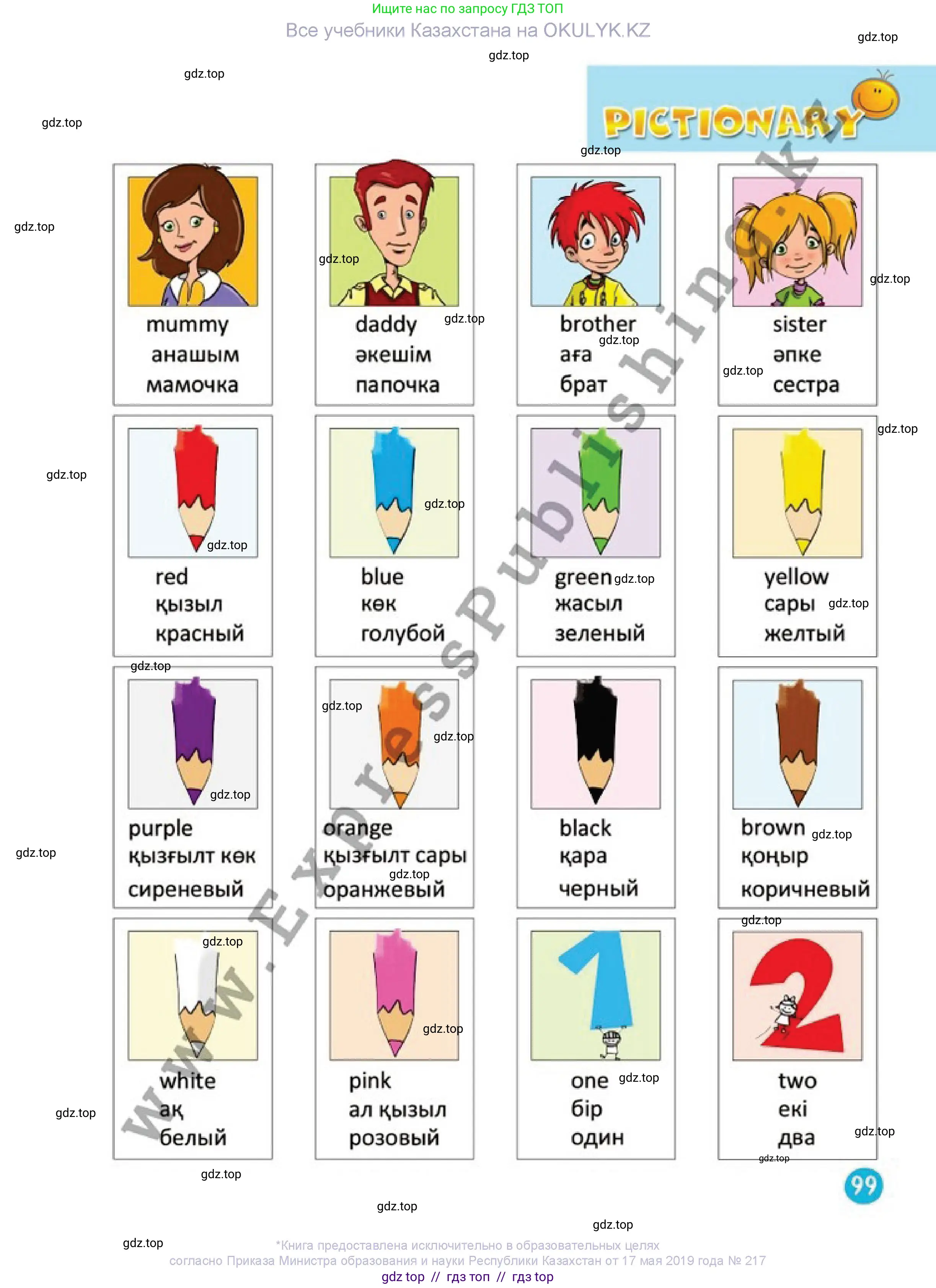 Английский язык (english), 1 класс Учебник (Pupil's book), авторы: Дули Дженни (Dooley Jenny), Эванс Вирджиния (Evans Virginia), Оби Боб (Obee Bob), издательство Express Publishing, Алматы, 2016, голубого цвета, страница 99