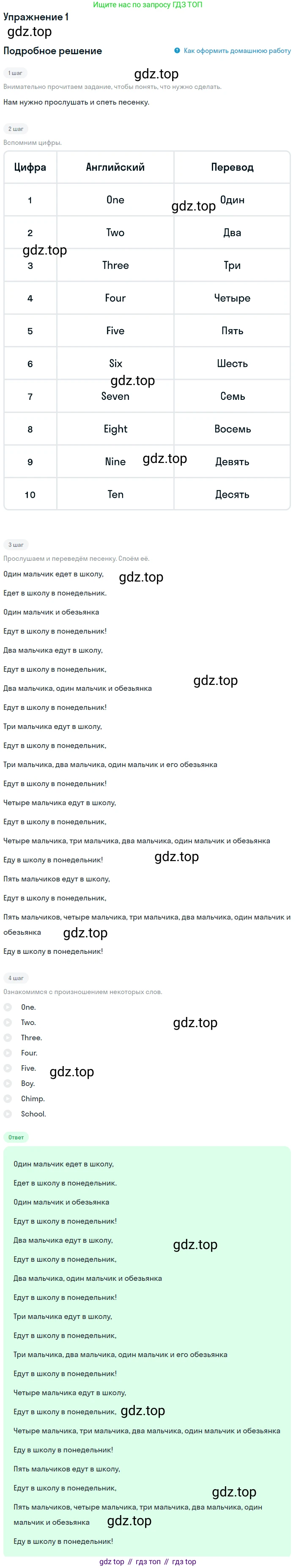 Английский язык (english), 1 класс Учебник (Student's book), авторы: Быкова Надежда Ильинична (Bykova Nadezhda), Дули Дженни (Dooley Jenny), Поспелова Марина Давидовна (Pospelova Marina), Эванс Вирджиния (Evans Virginia), издательство Просвещение, Москва, 2019, страница 22, номер 1, Решение