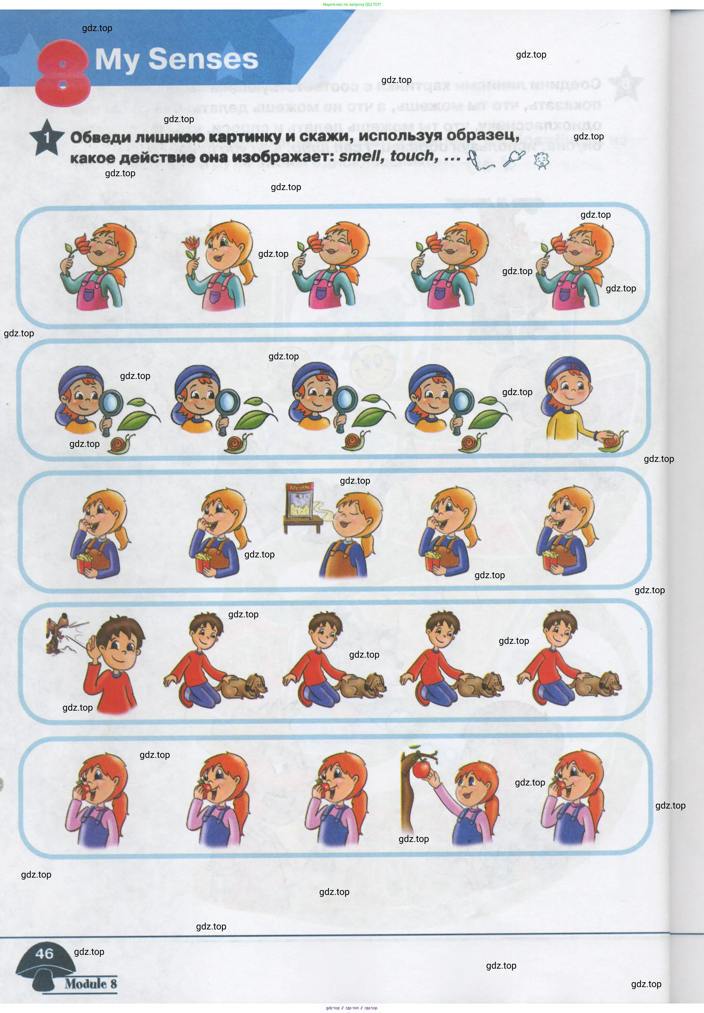 Английский язык (english), 1 класс Рабочая тетрадь (workbook), авторы: Баранова Ксения Михайловна (Baranova Ksenia), Дули Дженни (Dooley Jenny), Копылова Виктория Викторовна (Kopylova Victoria), Мильруд Радислав Петрович (Millrood Radislav), Эванс Вирджиния (Evans Virginia), издательство Просвещение, Москва, 2012, белого цвета, страница 46