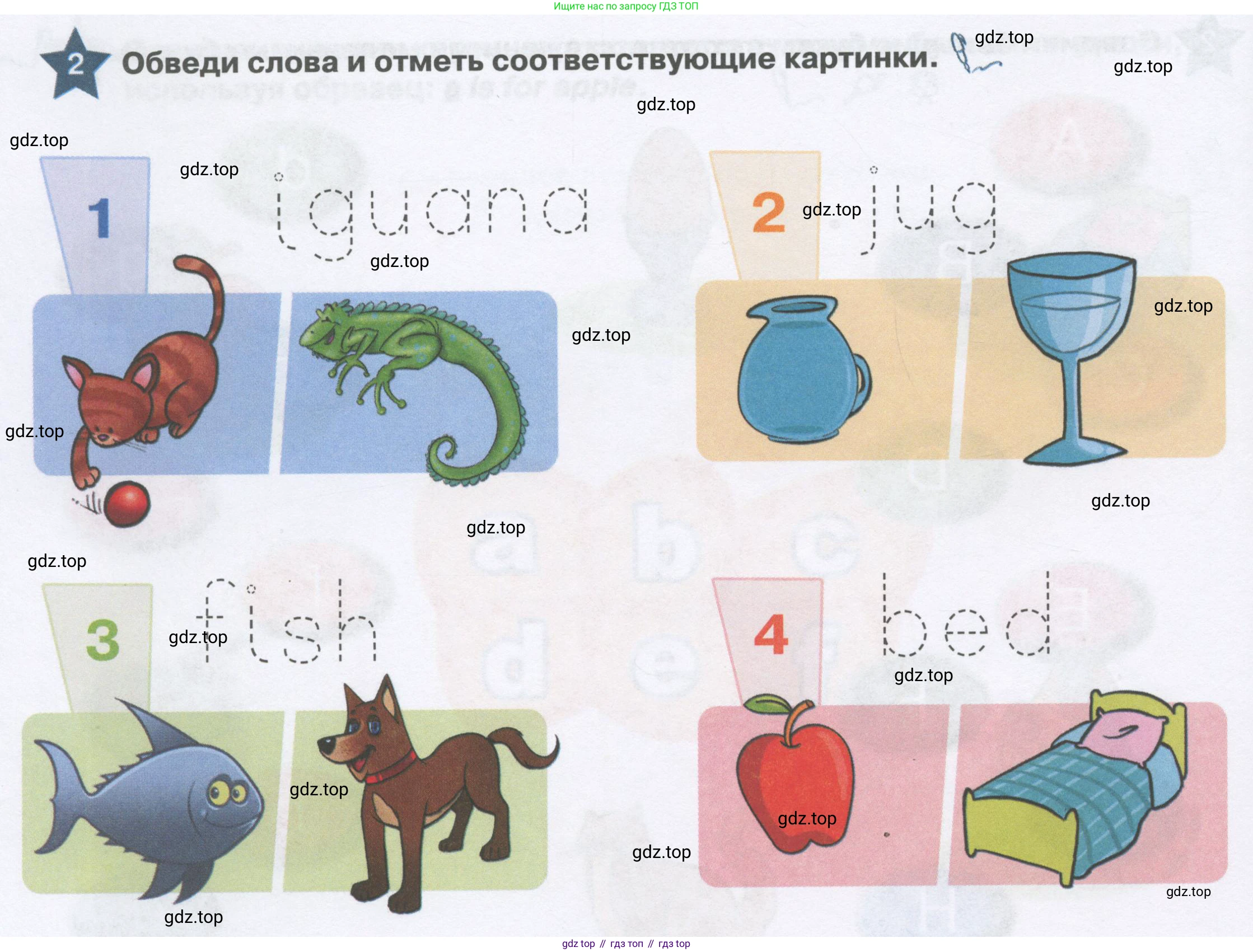 Английский язык (english), 1 класс Рабочая тетрадь (workbook), авторы: Баранова Ксения Михайловна (Baranova Ksenia), Дули Дженни (Dooley Jenny), Копылова Виктория Викторовна (Kopylova Victoria), Мильруд Радислав Петрович (Millrood Radislav), Эванс Вирджиния (Evans Virginia), издательство Просвещение, Москва, 2012, белого цвета, страница 56, номер 2, Условие
