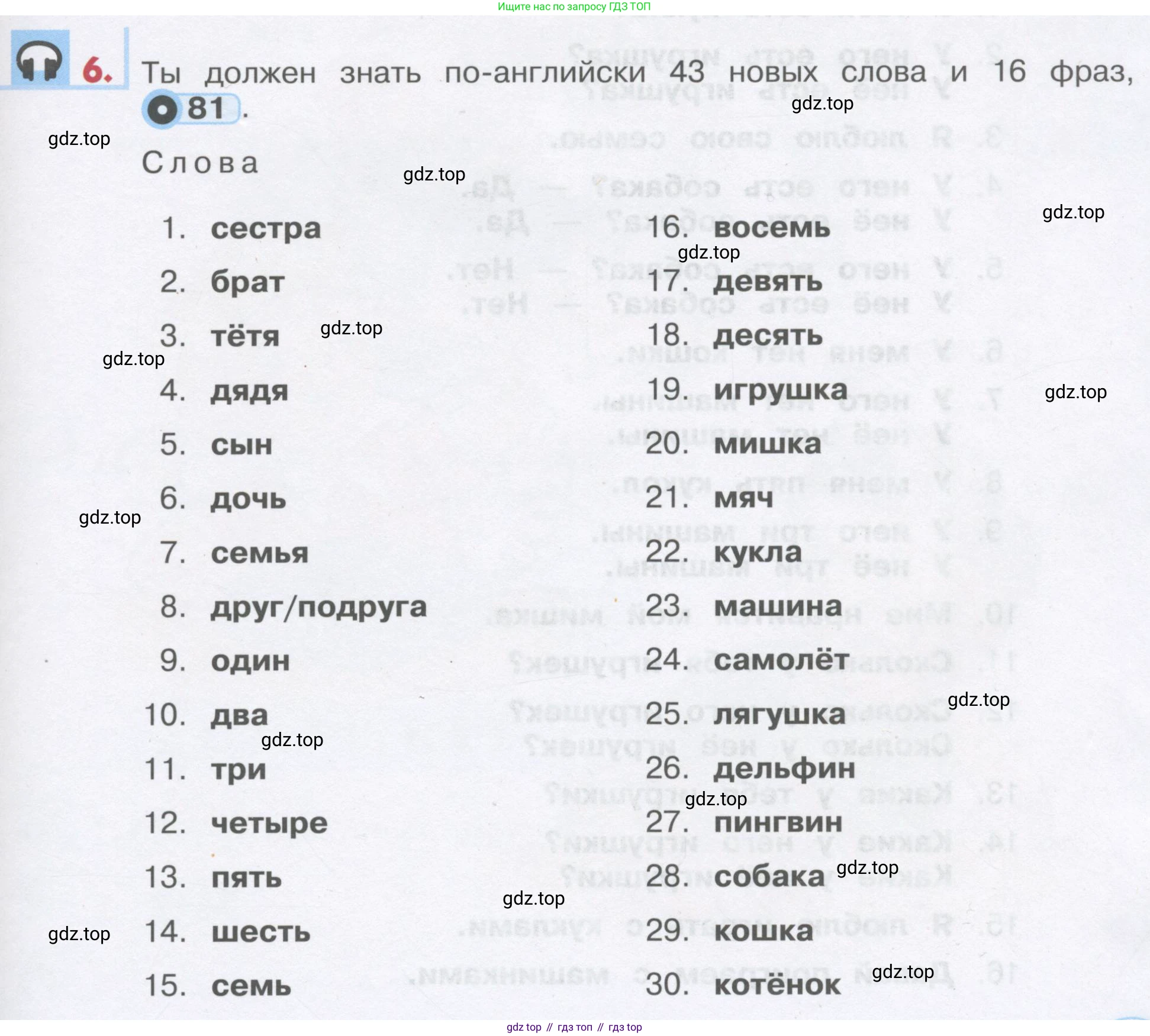 ГДЗ Английский язык (english), 1 класс Учебник, авторы: Верещагина Ирина Николаевна (Vereshchagina Irina), Притыкина Тамара Александровна (Pritykina Tamara), издательство Эксмо, Москва, 2017, страница 87, номер 6, Условие