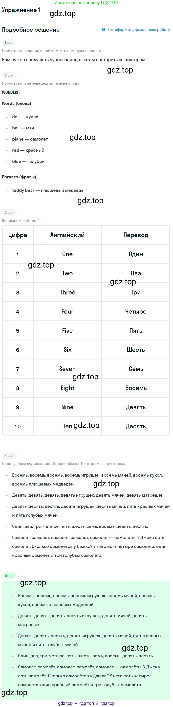 ГДЗ Английский язык (english), 1 класс Учебник, авторы: Верещагина Ирина Николаевна (Vereshchagina Irina), Притыкина Тамара Александровна (Pritykina Tamara), издательство Эксмо, Москва, 2017, страница 73, номер 1, Решение