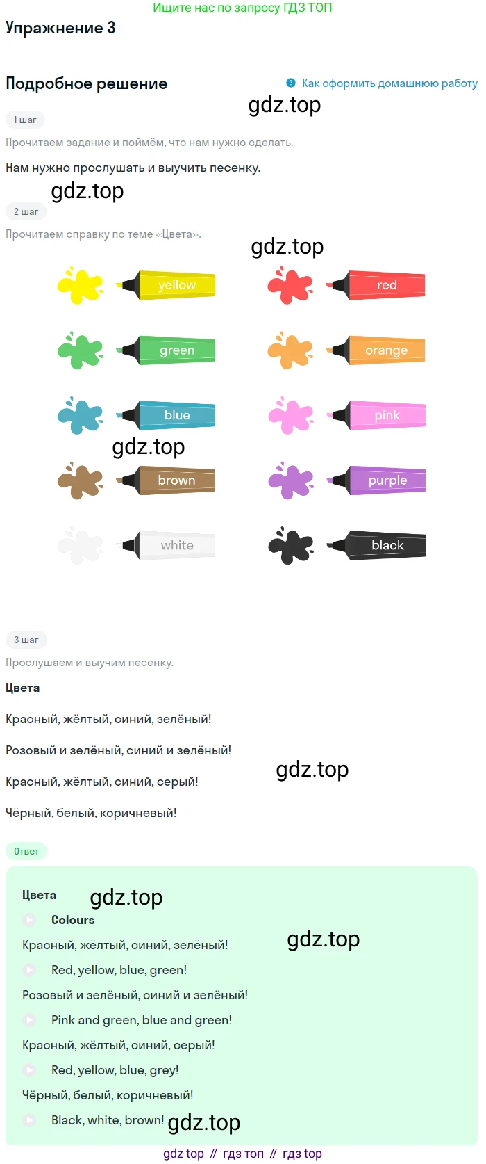 ГДЗ Английский язык (english), 1 класс Учебник, авторы: Верещагина Ирина Николаевна (Vereshchagina Irina), Притыкина Тамара Александровна (Pritykina Tamara), издательство Эксмо, Москва, 2017, страница 107, номер 3, Решение