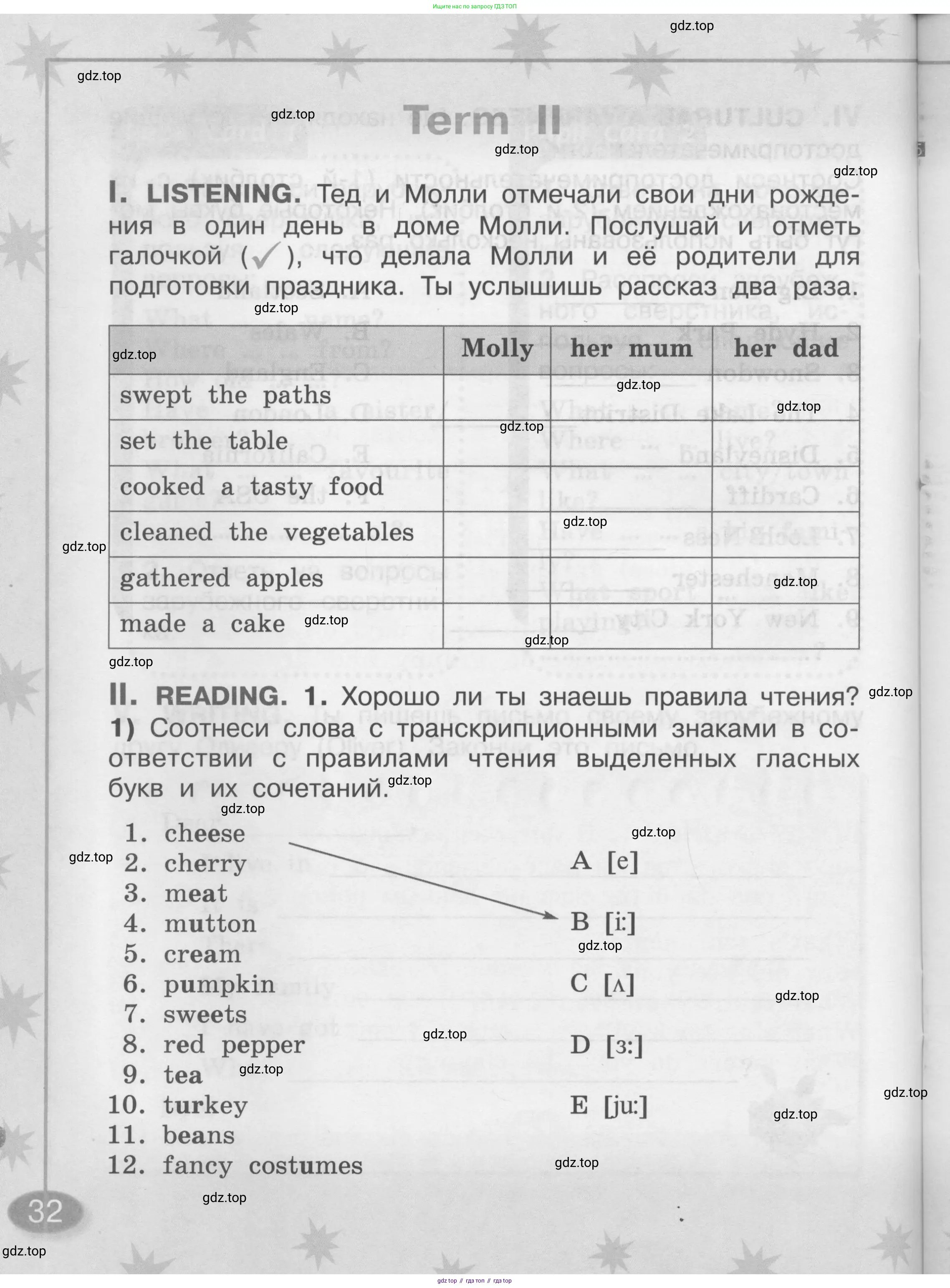 Английский язык (english), 2-4 класс контрольные задания (assessment tasks), автор: Кузовлев Владимир Петрович (Kuzovlev Vladimir), издательство Просвещение, Москва, 2016, зелёного цвета, страница 32