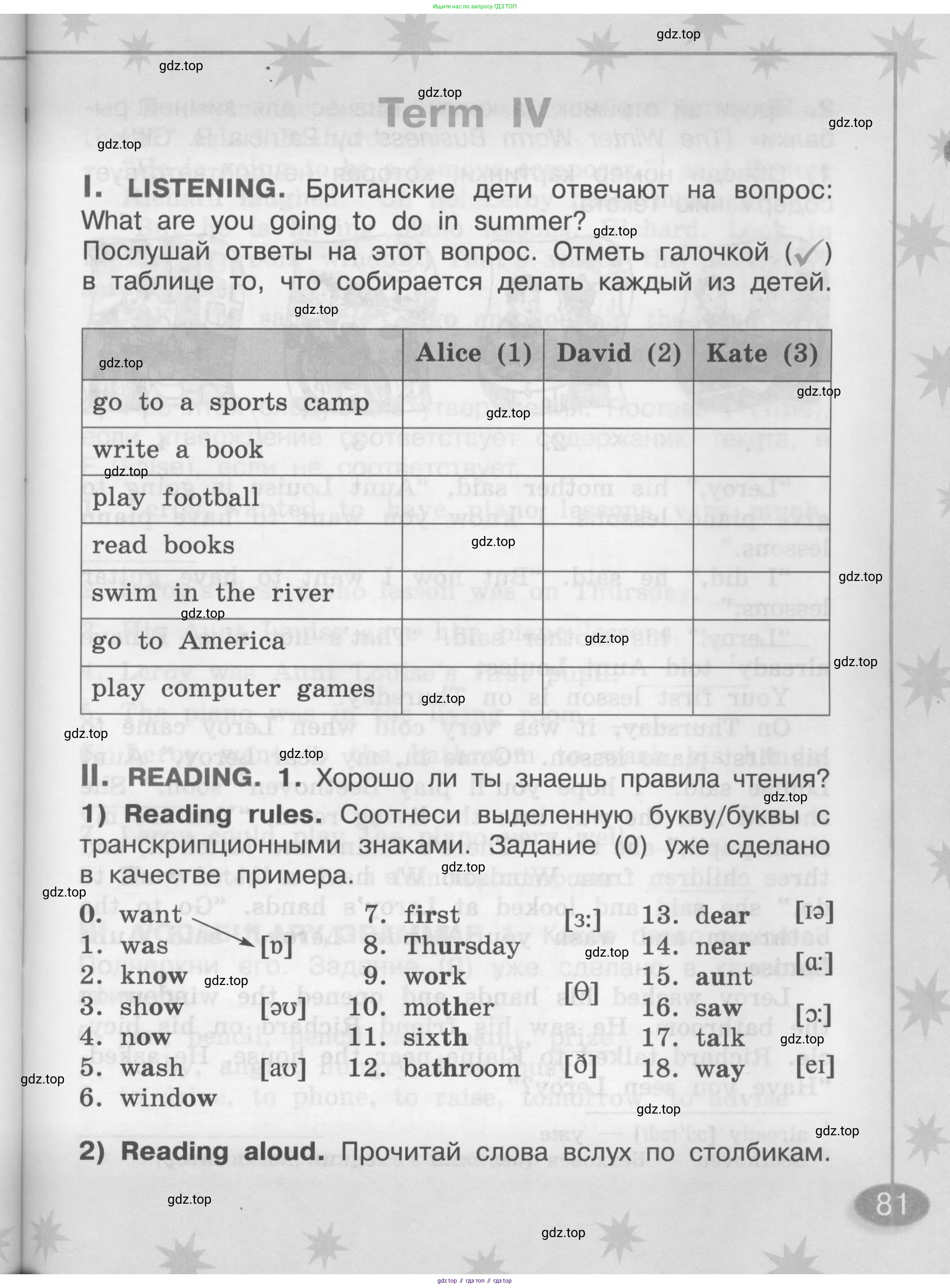 Английский язык (english), 2-4 класс контрольные задания (assessment tasks), автор: Кузовлев Владимир Петрович (Kuzovlev Vladimir), издательство Просвещение, Москва, 2016, зелёного цвета, страница 81