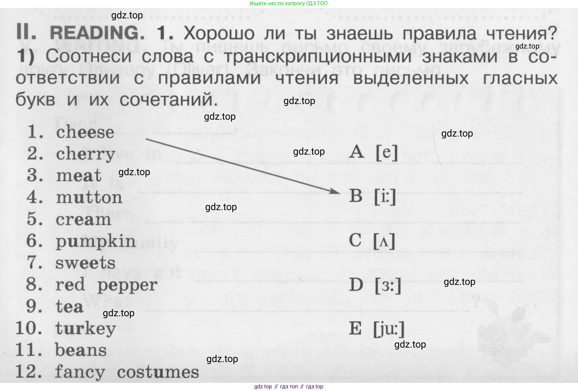 Английский язык (english), 2-4 класс контрольные задания (assessment tasks), автор: Кузовлев Владимир Петрович (Kuzovlev Vladimir), издательство Просвещение, Москва, 2016, зелёного цвета, страница 32, номер II, Условие