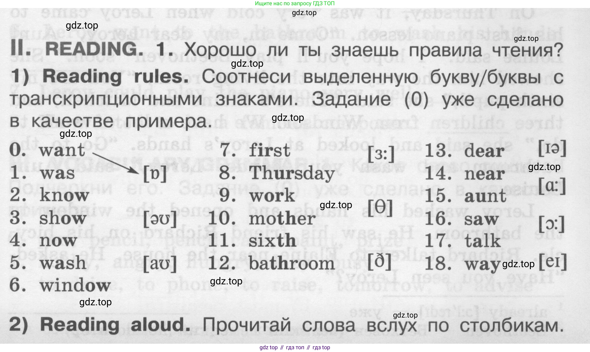 Английский язык (english), 2-4 класс контрольные задания (assessment tasks), автор: Кузовлев Владимир Петрович (Kuzovlev Vladimir), издательство Просвещение, Москва, 2016, зелёного цвета, страница 81, номер II, Условие