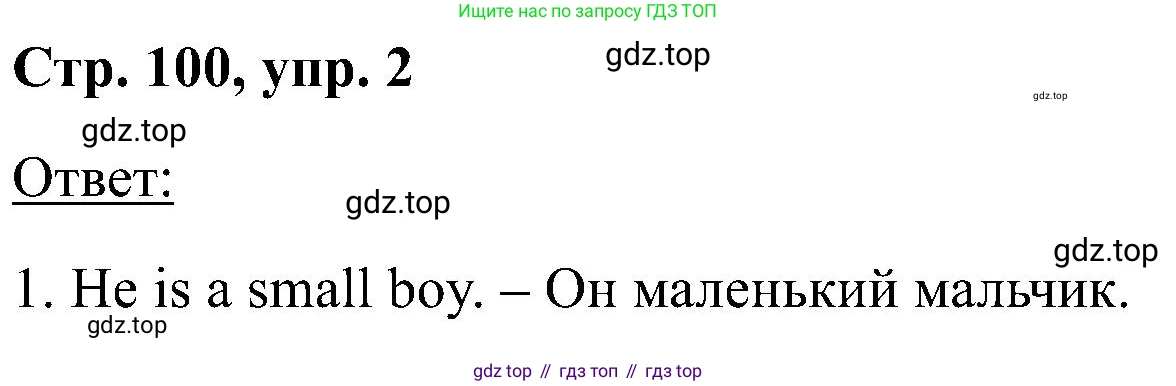 Английский язык (english), 2 класс рабочая тетрадь (activity book), авторы: Кузовлев Владимир Петрович (Kuzovlev Vladimir), Перегудова Эльвира Шакировна, Пастухова Светлана Анатольевна (Pastukhova Svetlana), Стрельникова Ольга Викторовна (Strelnikova Olga), издательство Просвещение, Москва, 2023, розового цвета, страница 100, номер 2, Решение