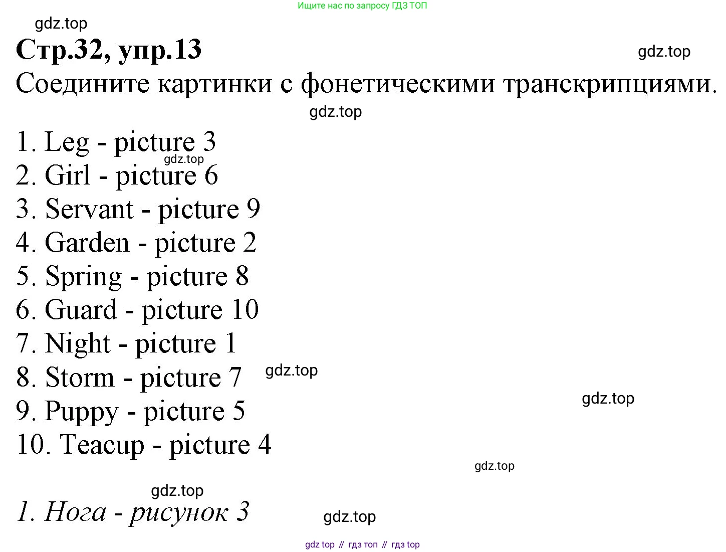Английский язык (english), 2 класс Рабочая тетрадь (workbook), авторы: Баранова Ксения Михайловна (Baranova Ksenia), Дули Дженни (Dooley Jenny), Копылова Виктория Викторовна (Kopylova Victoria), Мильруд Радислав Петрович (Millrood Radislav), Эванс Вирджиния (Evans Virginia), издательство Просвещение, Москва, 2023, белого цвета, Часть ( Part) 2, страница 32, номер 13, Решение