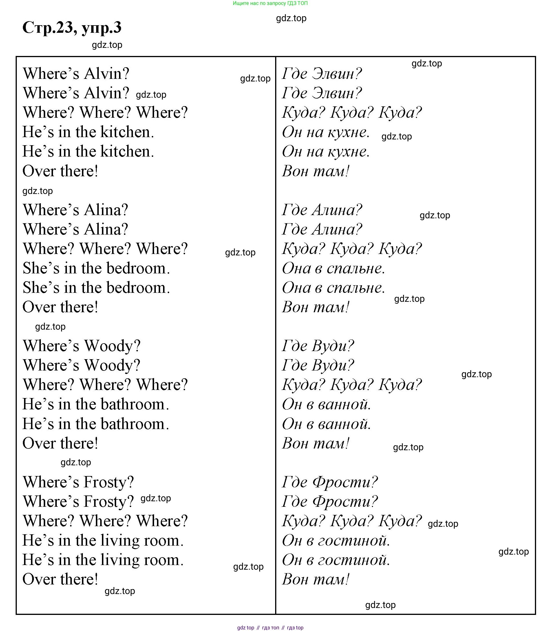 ГДЗ Английский язык (english), 2 класс Учебник (Student's book), авторы: Баранова Ксения Михайловна (Baranova Ksenia), Дули Дженни (Dooley Jenny), Копылова Виктория Викторовна (Kopylova Victoria), Мильруд Радислав Петрович (Millrood Radislav), Эванс Вирджиния (Evans Virginia), издательство Просвещение, Москва, 2023, белого цвета, Часть ( Part) 1, страница 23, номер 3, Решение