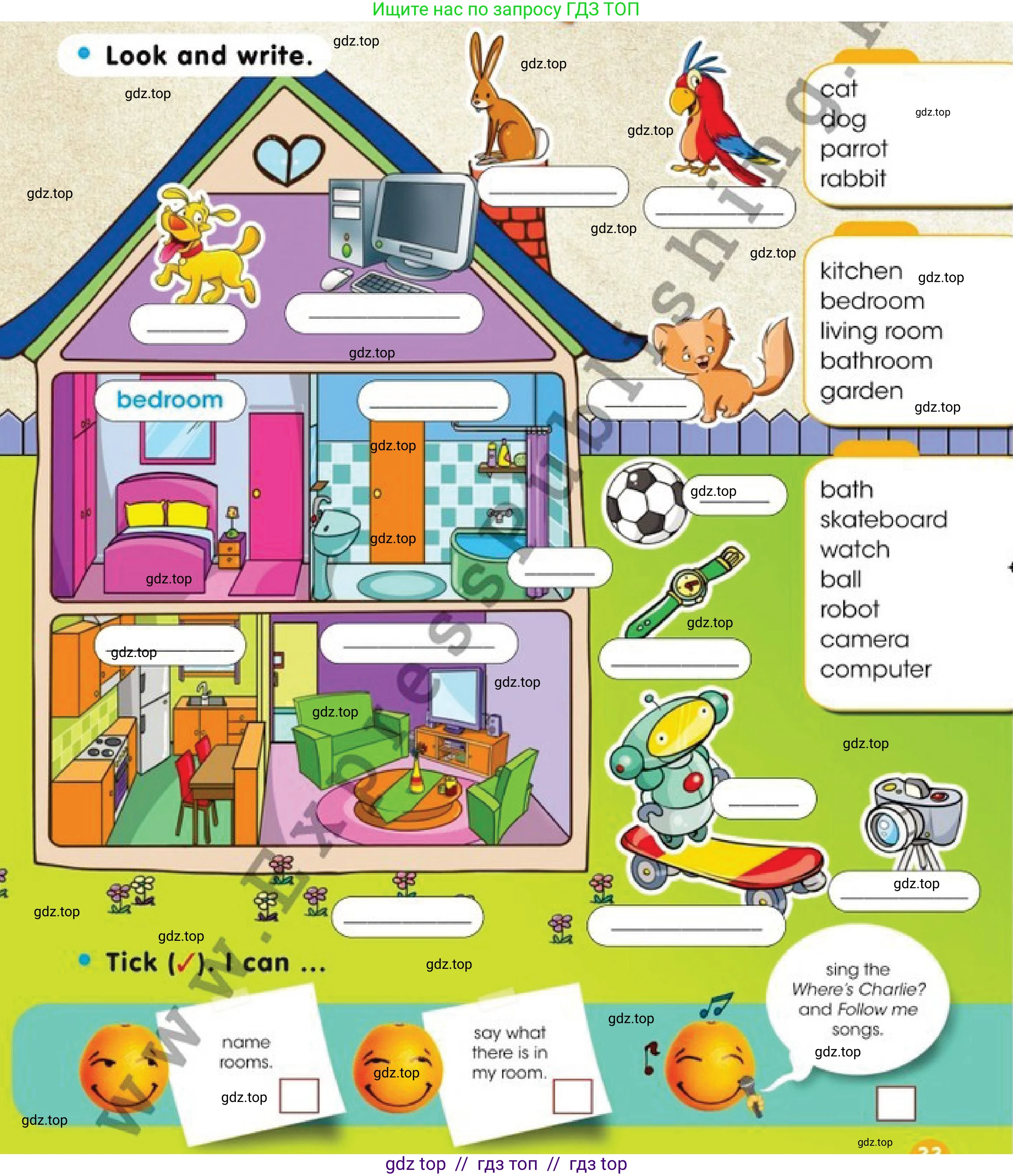 Английский язык (english), 2 класс Учебник (Pupil's book), авторы: Дули Дженни (Dooley Jenny), Эванс Вирджиния (Evans Virginia), Оби Боб (Obee Bob), издательство Express Publishing, Алматы, 2017, жёлтого цвета, страница 32, номер 6, Условие (продолжение 2)