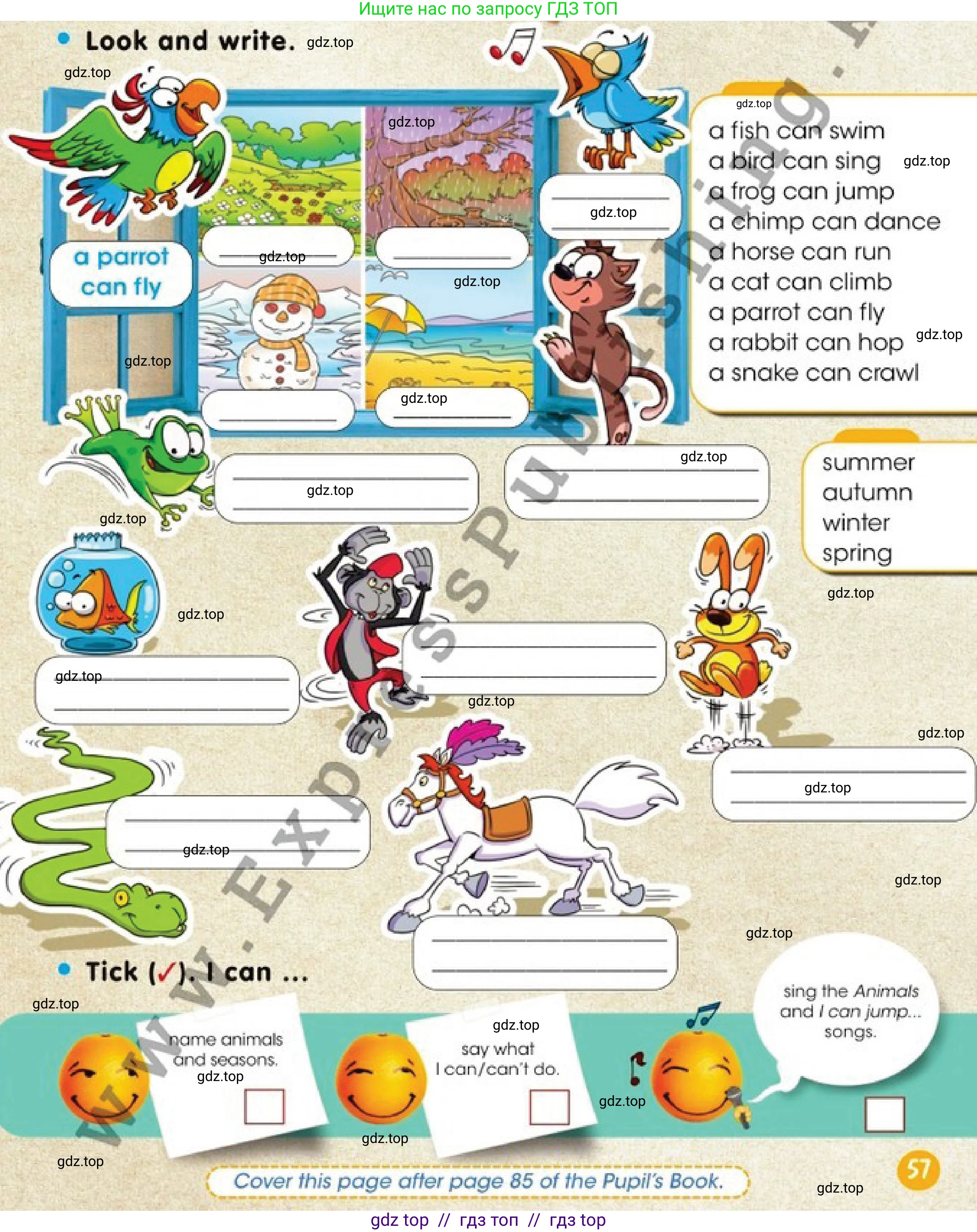 Английский язык (english), 2 класс Учебник (Pupil's book), авторы: Дули Дженни (Dooley Jenny), Эванс Вирджиния (Evans Virginia), Оби Боб (Obee Bob), издательство Express Publishing, Алматы, 2017, жёлтого цвета, страница 56, номер 5, Условие (продолжение 2)