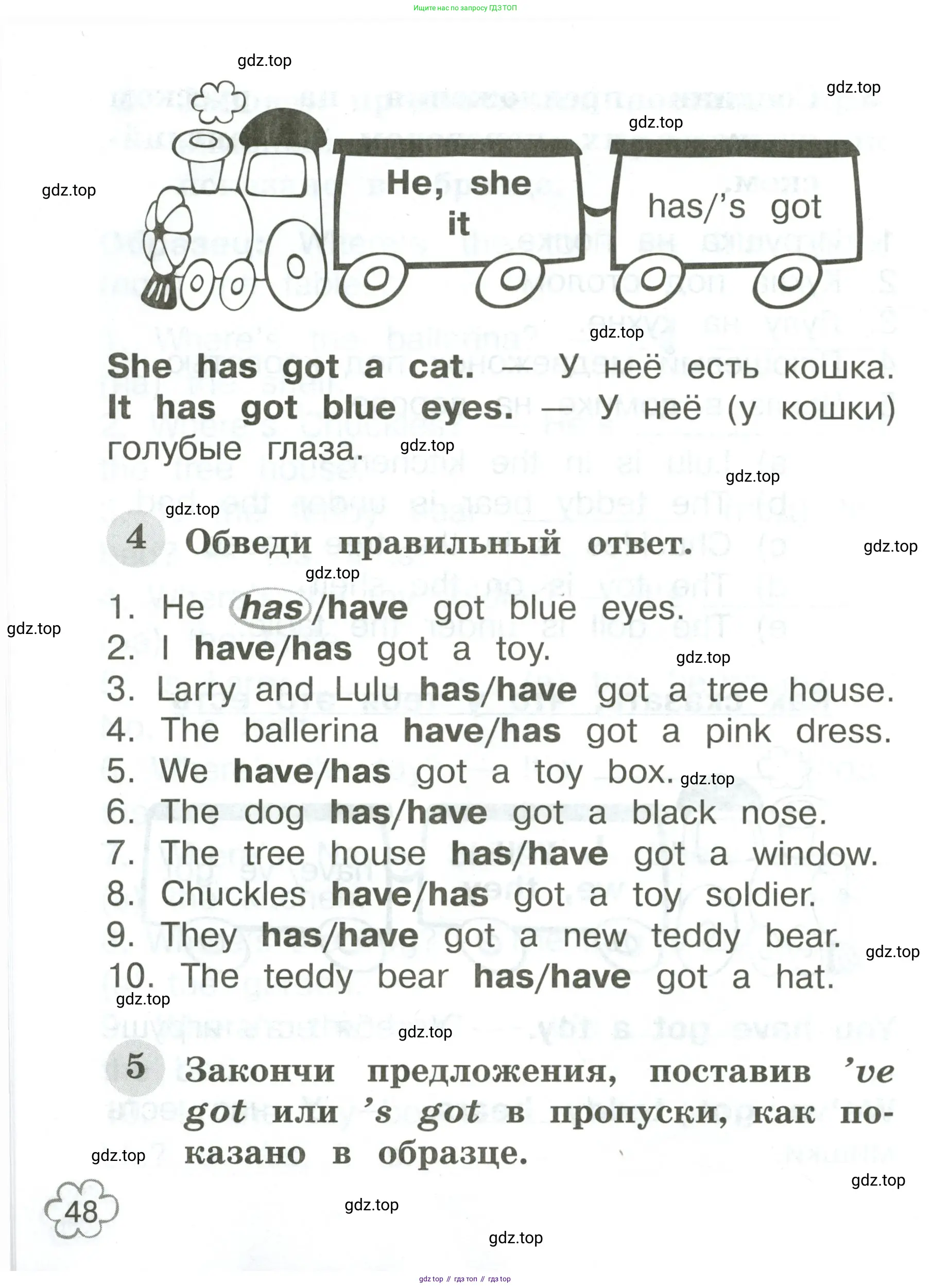 Английский язык (english), 2 класс Грамматический тренажёр, автор: Юшина Дарья Генадьевна, издательство Просвещение, Москва, 2018, розового цвета, страница 48