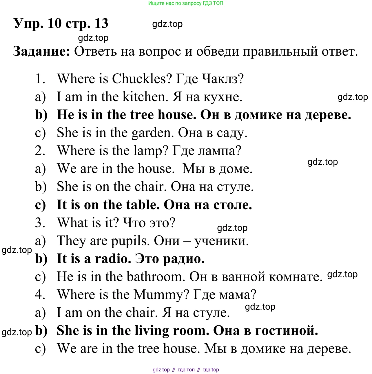 Английский язык (english), 2 класс Грамматический тренажёр, автор: Юшина Дарья Генадьевна, издательство Просвещение, Москва, 2018, розового цвета, страница 13, номер 10, Решение 2