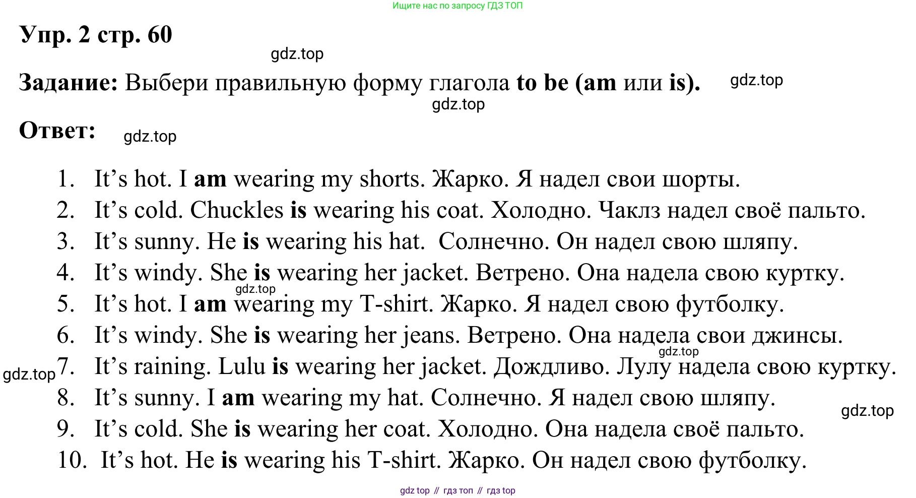 Английский язык (english), 2 класс Грамматический тренажёр, автор: Юшина Дарья Генадьевна, издательство Просвещение, Москва, 2018, розового цвета, страница 60, номер 2, Решение 2