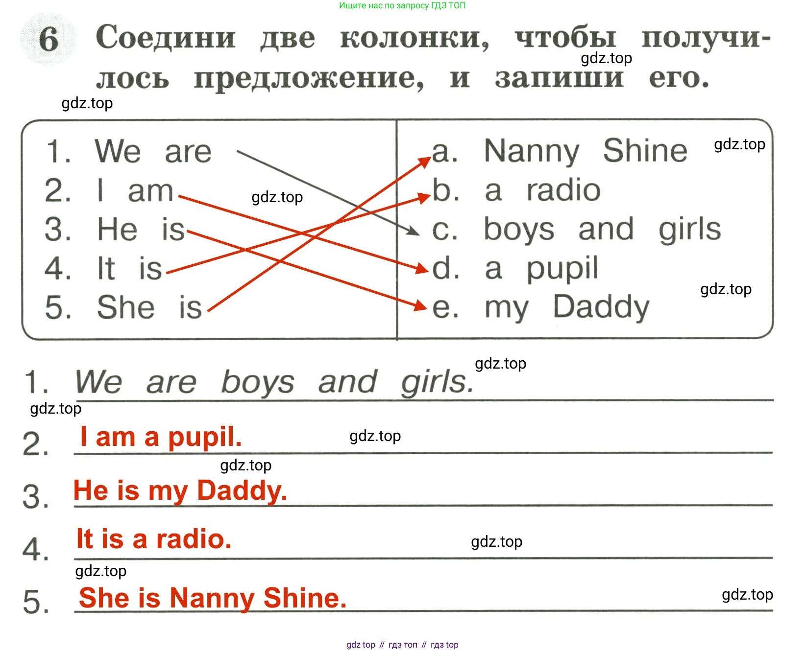Английский язык (english), 2 класс Грамматический тренажёр, автор: Юшина Дарья Генадьевна, издательство Просвещение, Москва, 2018, розового цвета, страница 9, номер 6, Решение 3