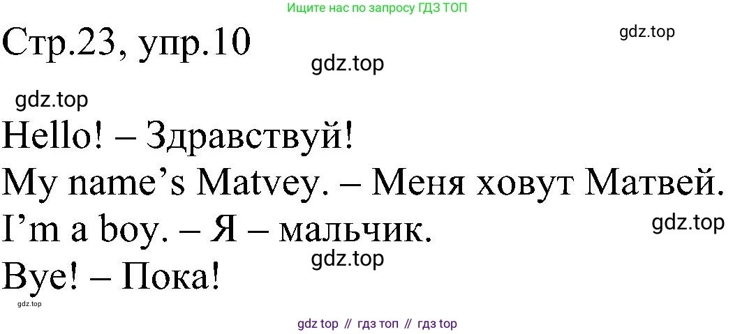Английский язык (english), 2 класс рабочая тетрадь, авторы: Комарова Юлия Александровна, Ларионова Ирина Владимировна, издательство Русское слово, Москва, 2023, сиреневого цвета, страница 23, номер 10, Решение
