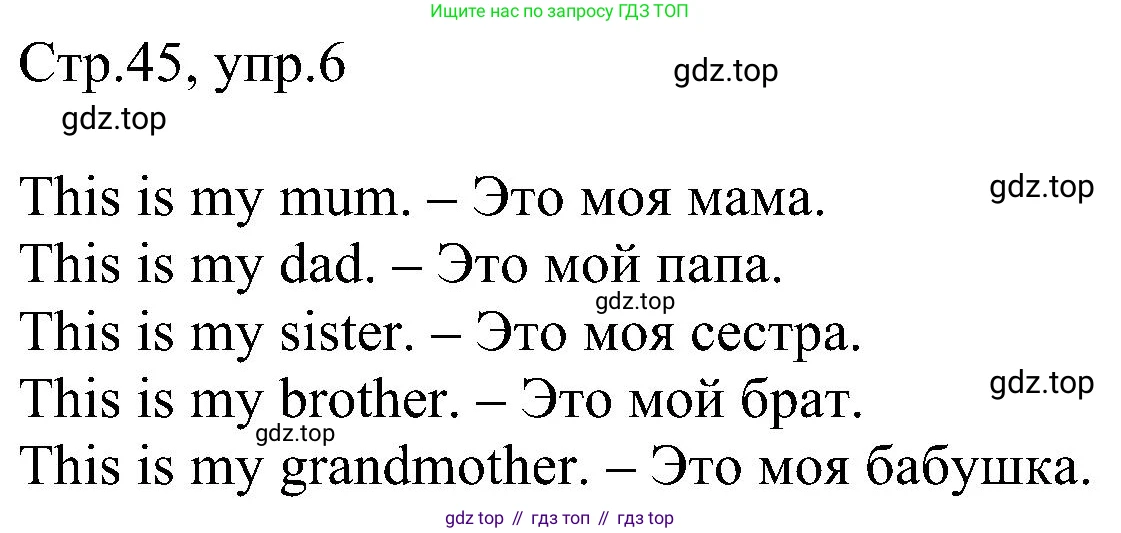 Английский язык (english), 2 класс рабочая тетрадь, авторы: Комарова Юлия Александровна, Ларионова Ирина Владимировна, издательство Русское слово, Москва, 2023, сиреневого цвета, страница 45, номер 6, Решение