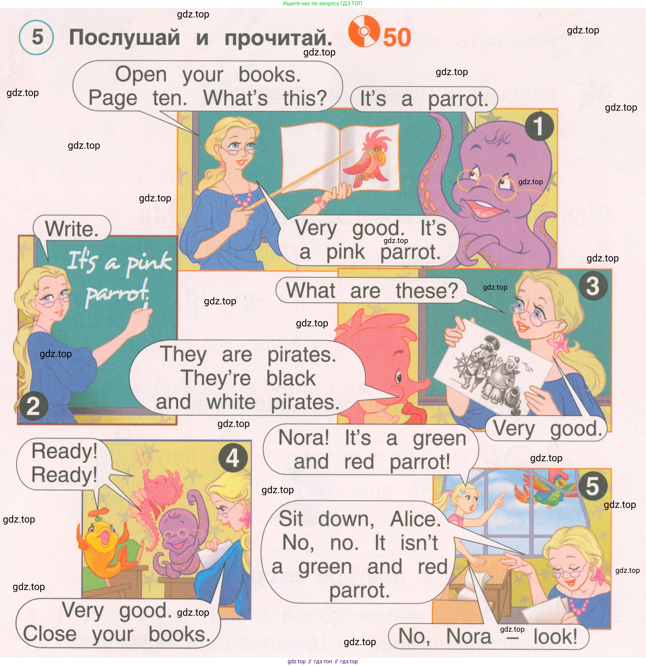 ГДЗ Английский язык (english), 2 класс Учебник, авторы: Комарова Юлия Александровна, Ларионова Ирина Владимировна, издательство Русское слово, Москва, 2022, сиреневого цвета, страница 52, номер 5, Условие