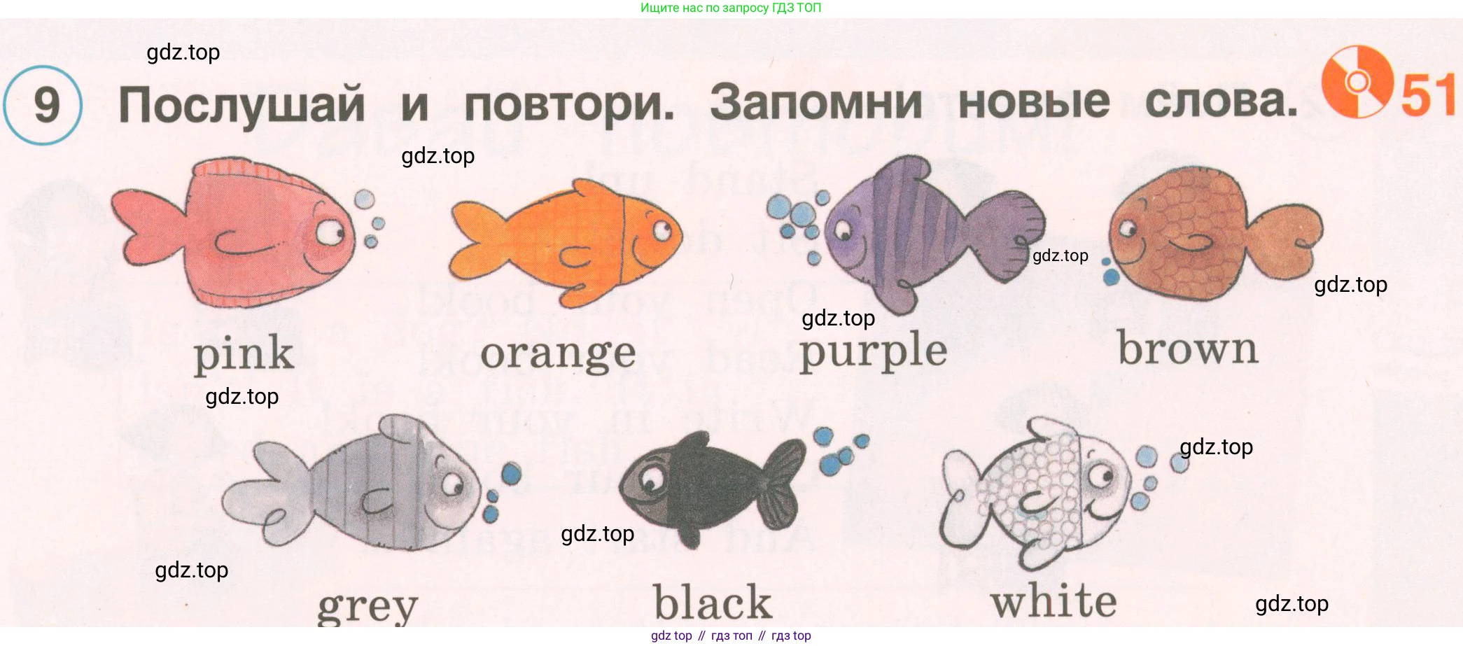 ГДЗ Английский язык (english), 2 класс Учебник, авторы: Комарова Юлия Александровна, Ларионова Ирина Владимировна, издательство Русское слово, Москва, 2022, сиреневого цвета, страница 55, номер 9, Условие